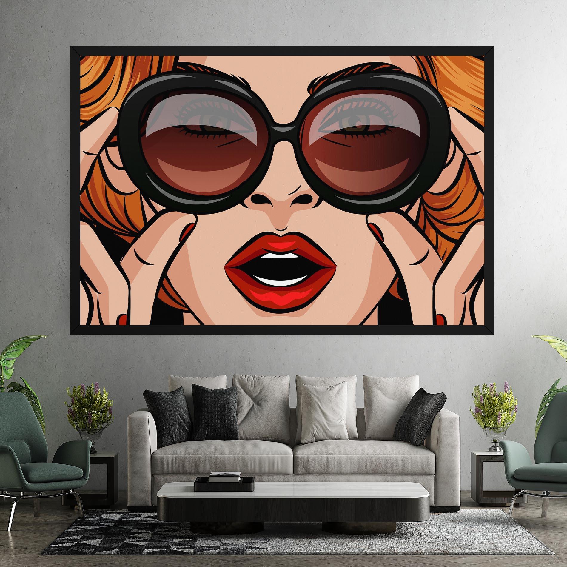 Leinwandbild Pop Glasses Woman mockup 7