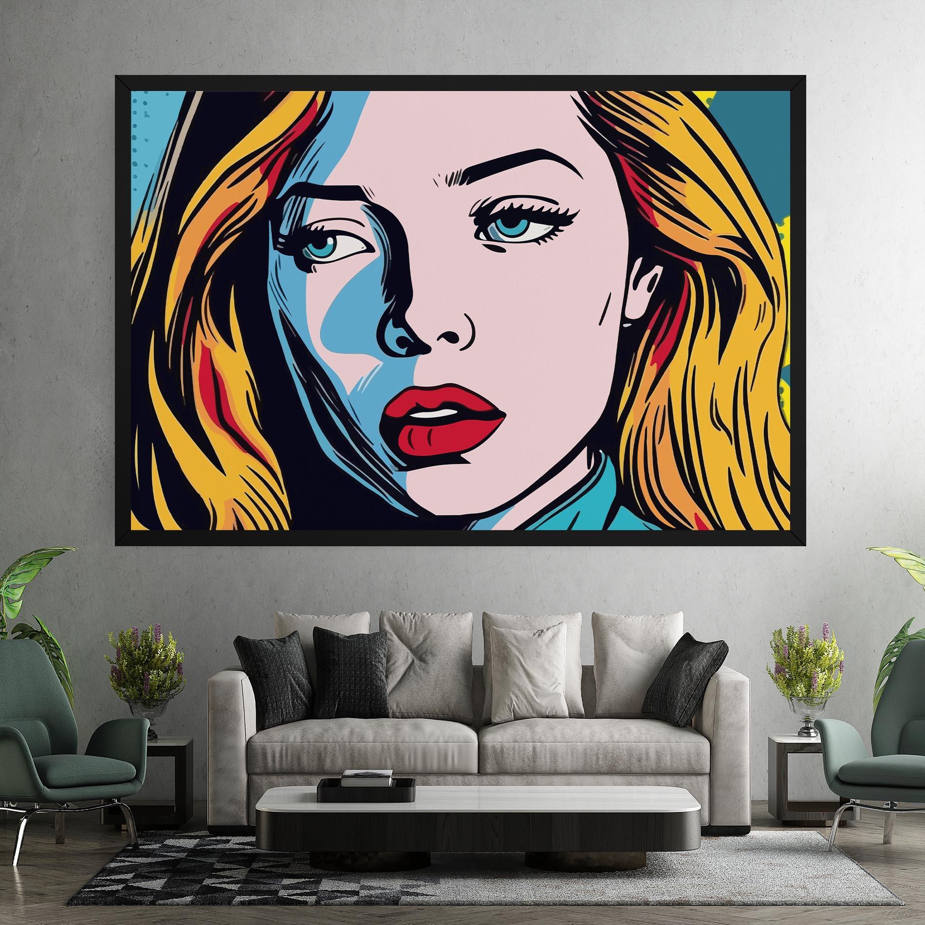Leinwandbild Pop Woman Art mockup 7
