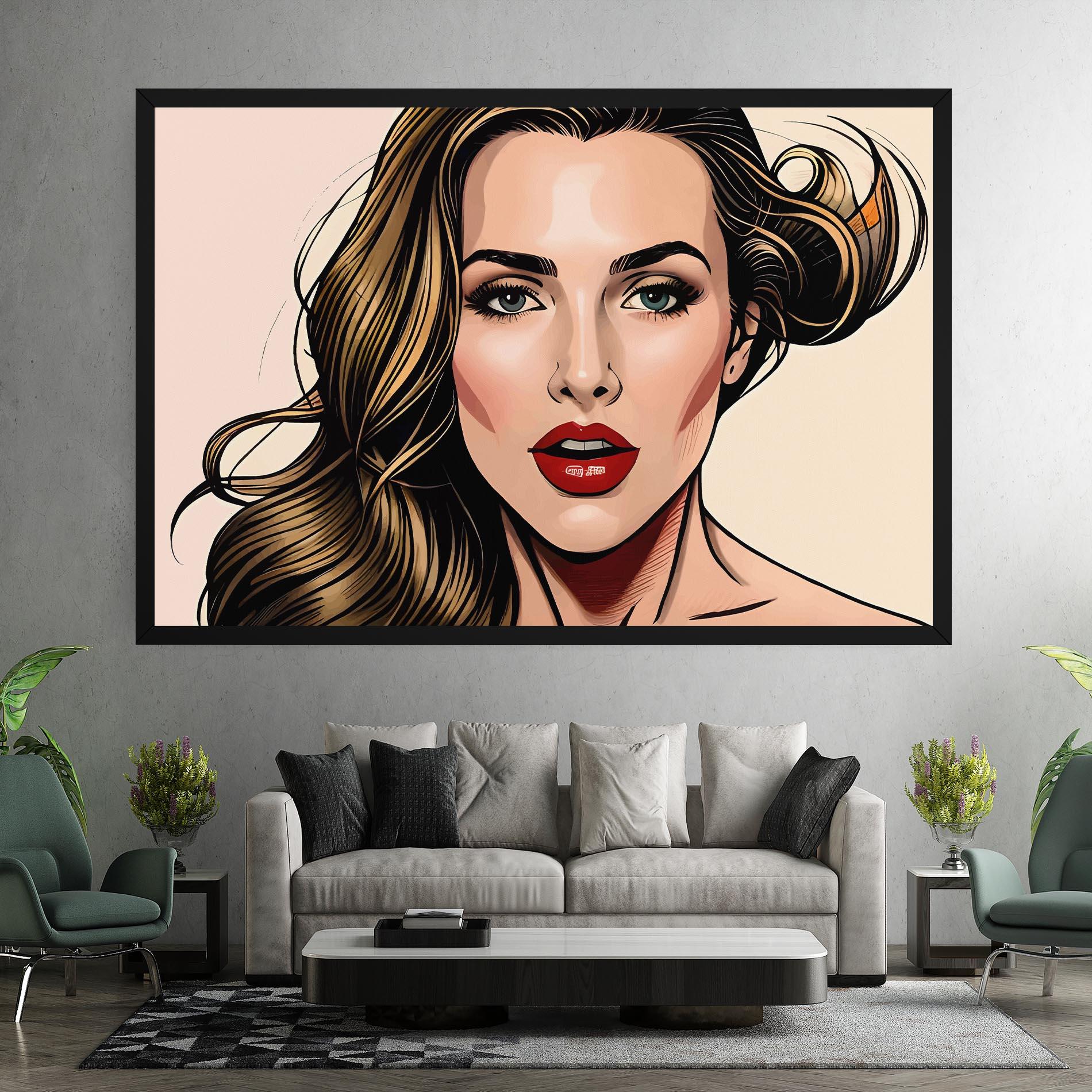 Leinwandbild Red Pop Lips mockup 7