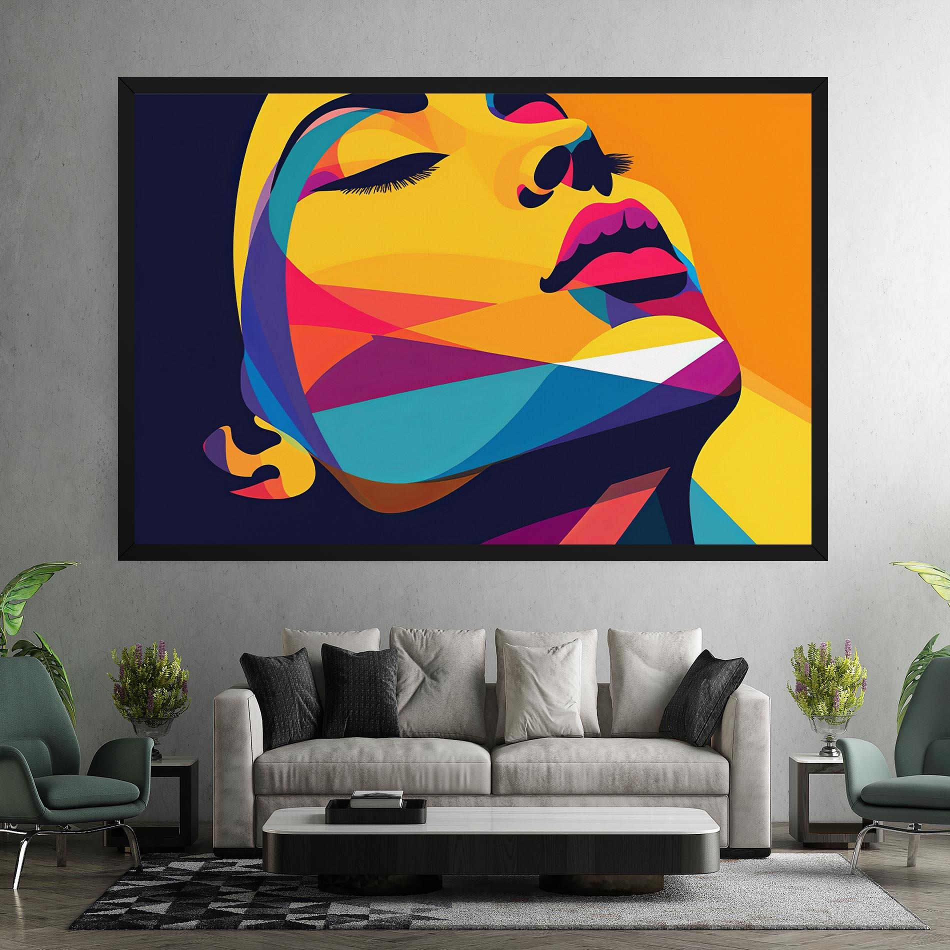 Leinwandbild Yellow Pop Face mockup 7