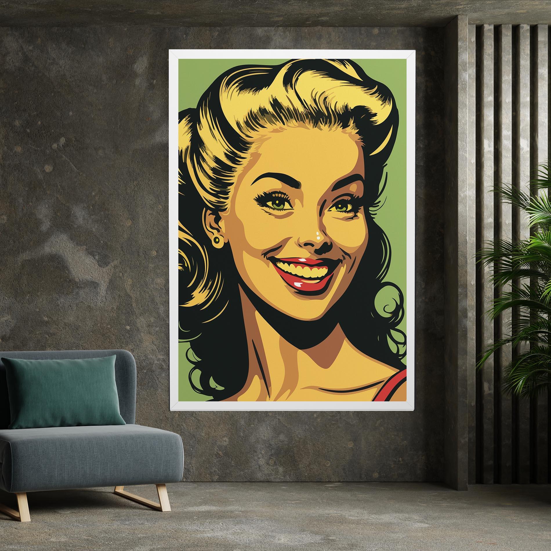 Leinwandbild Green Light Pop Lady mockup 7