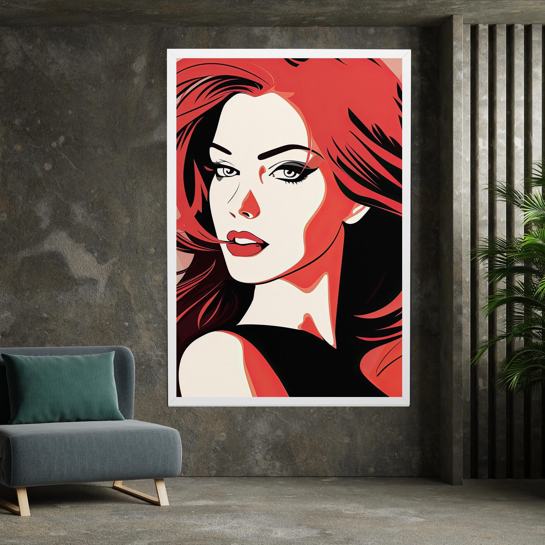 Leinwandbild Red Hair Pop Art mockup 7