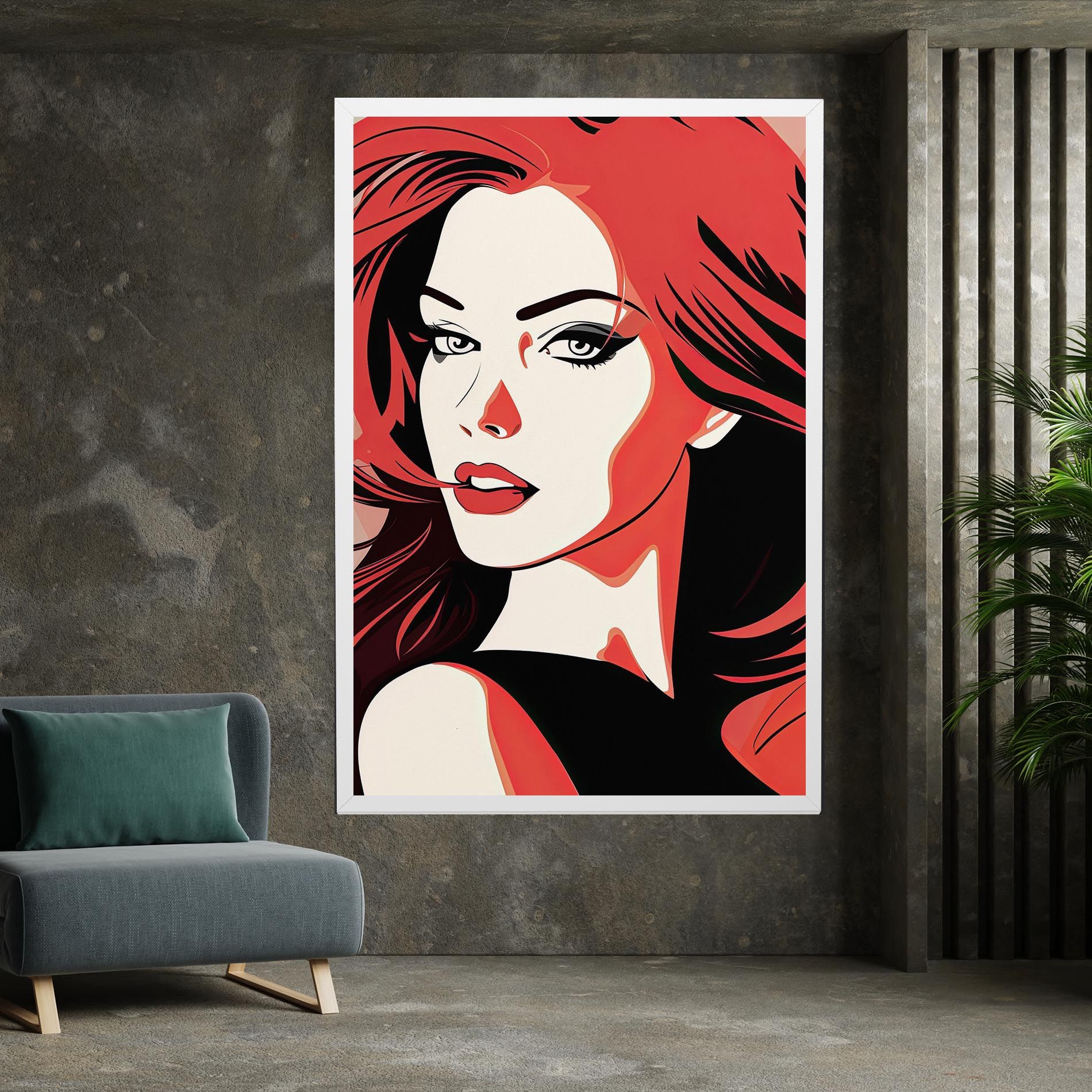 Red Hair Pop Art mockup 7