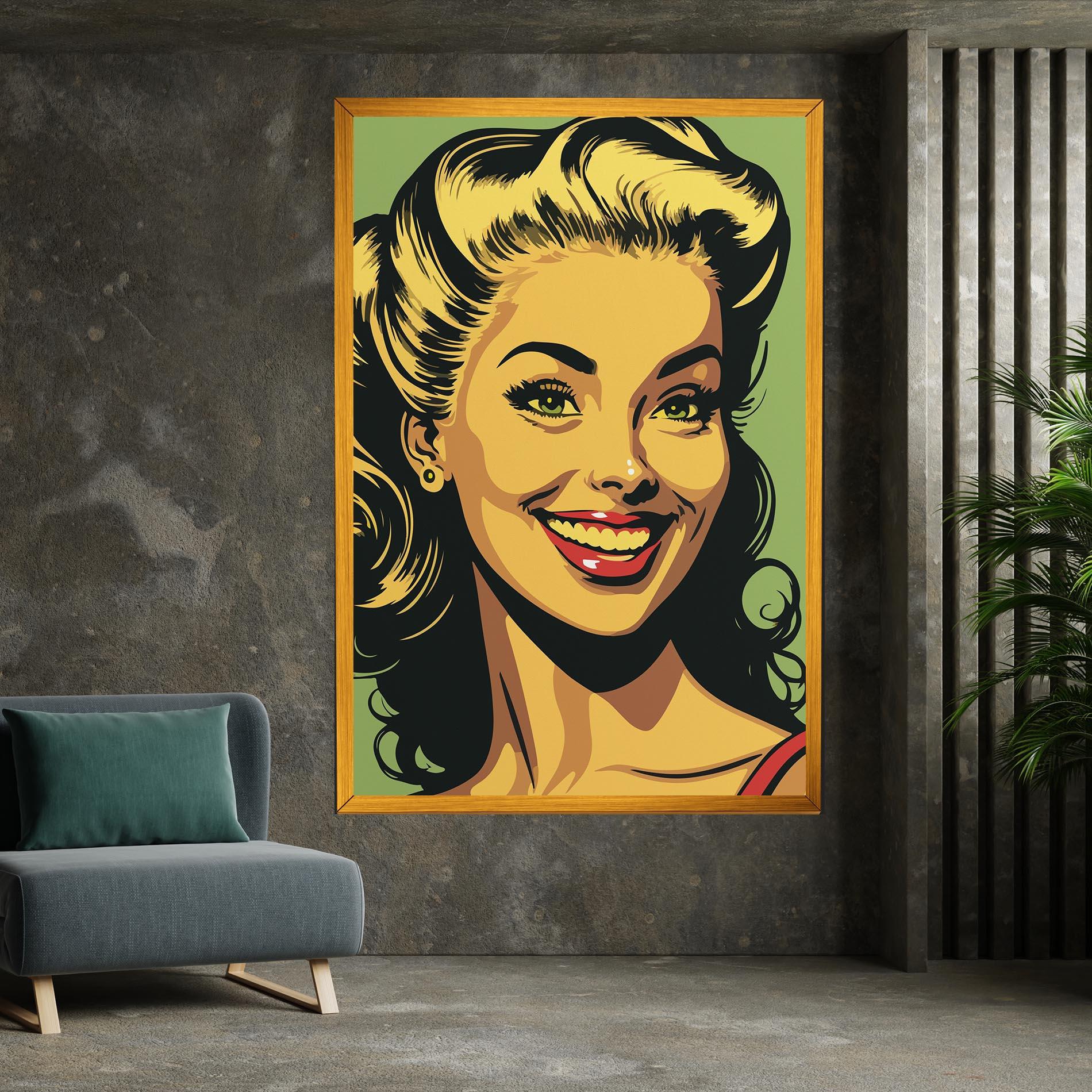 Leinwandbild Green Light Pop Lady mockup 7