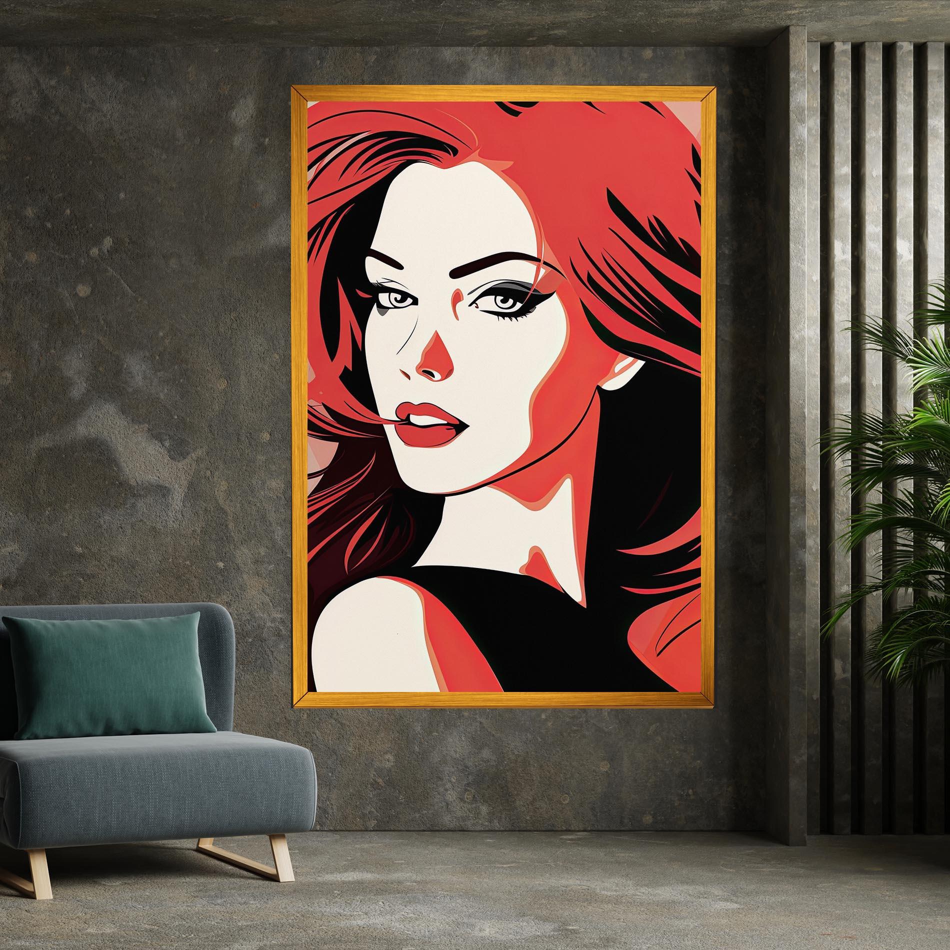 Leinwandbild Red Hair Pop Art mockup 7