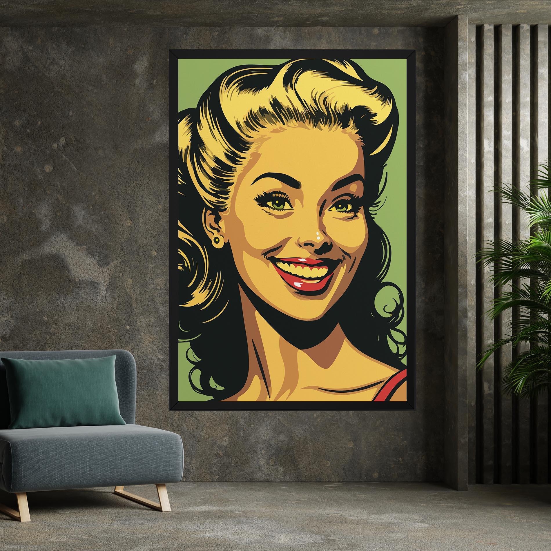 Leinwandbild Green Light Pop Lady mockup 7