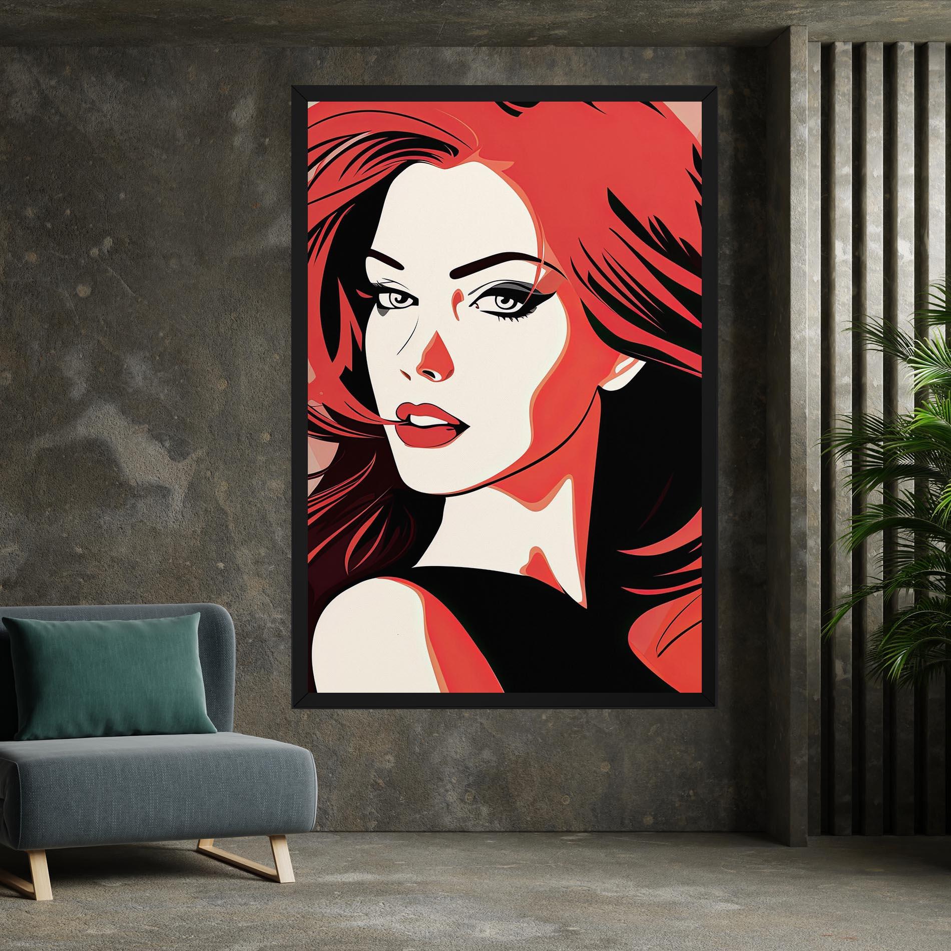 Leinwandbild Red Hair Pop Art mockup 7