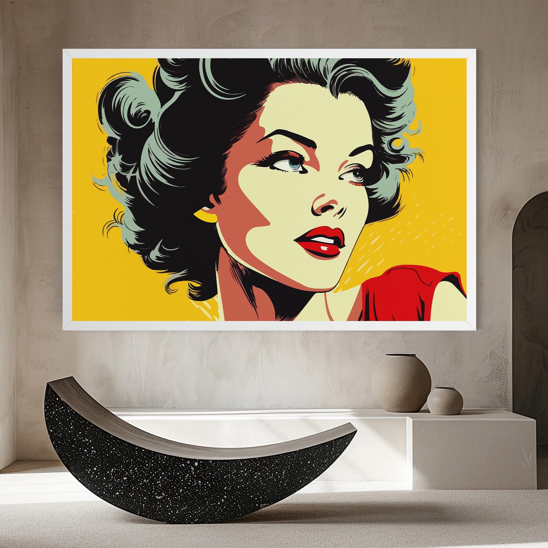 Leinwandbild Pop Art Pretty Lady mockup 8