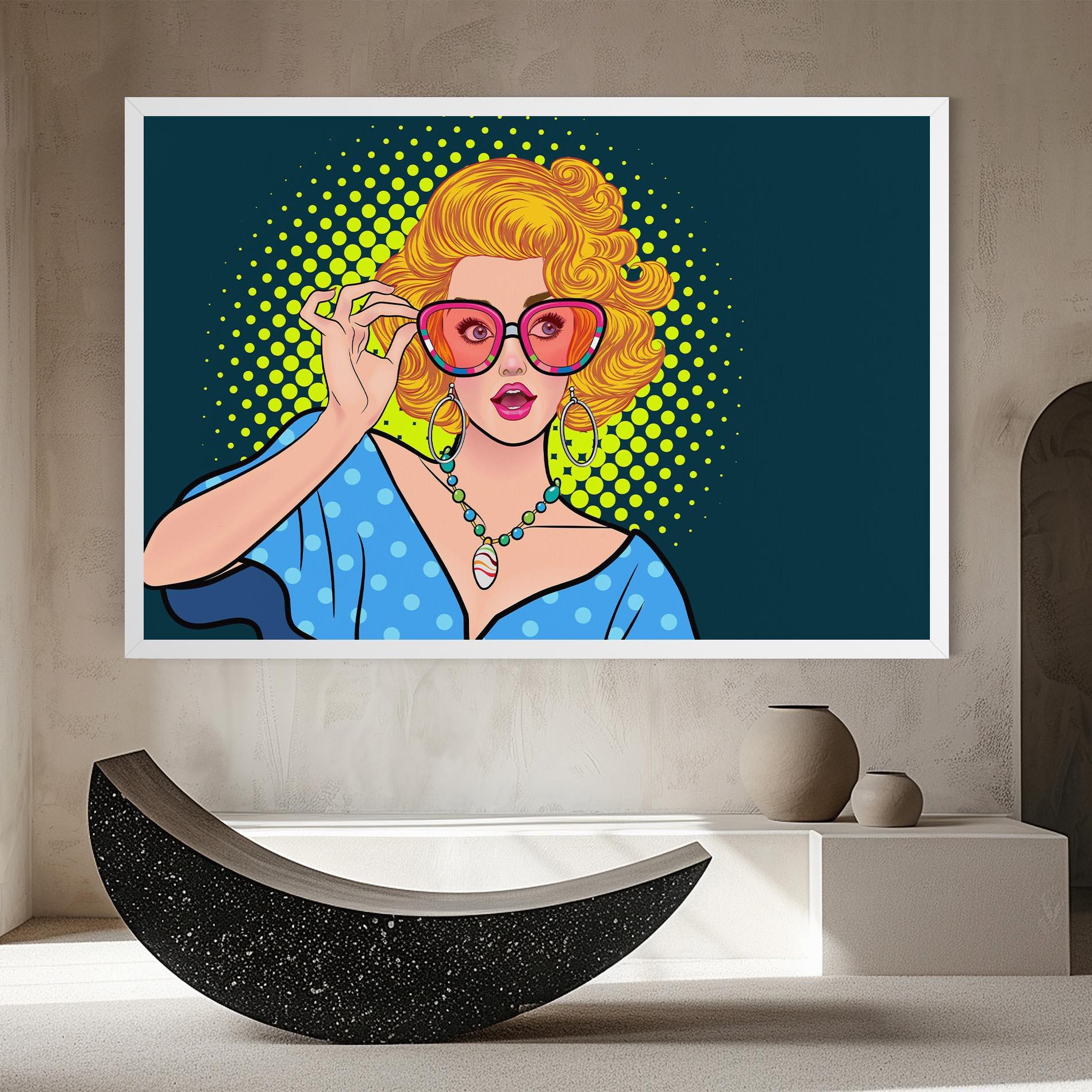 Leinwandbild Pop Glasses Lady mockup 8