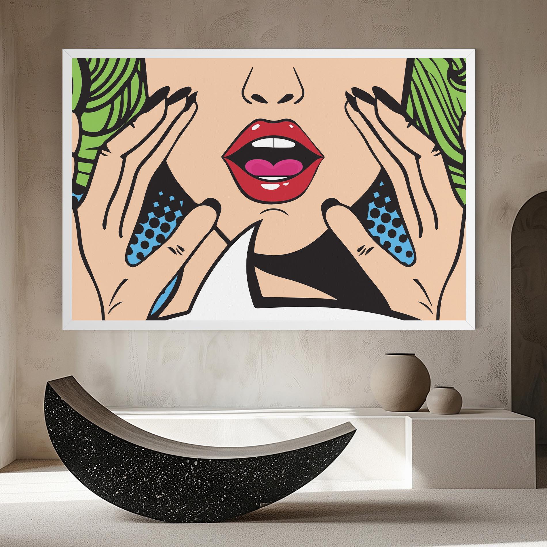 Leinwandbild Speaking Pop Art mockup 8