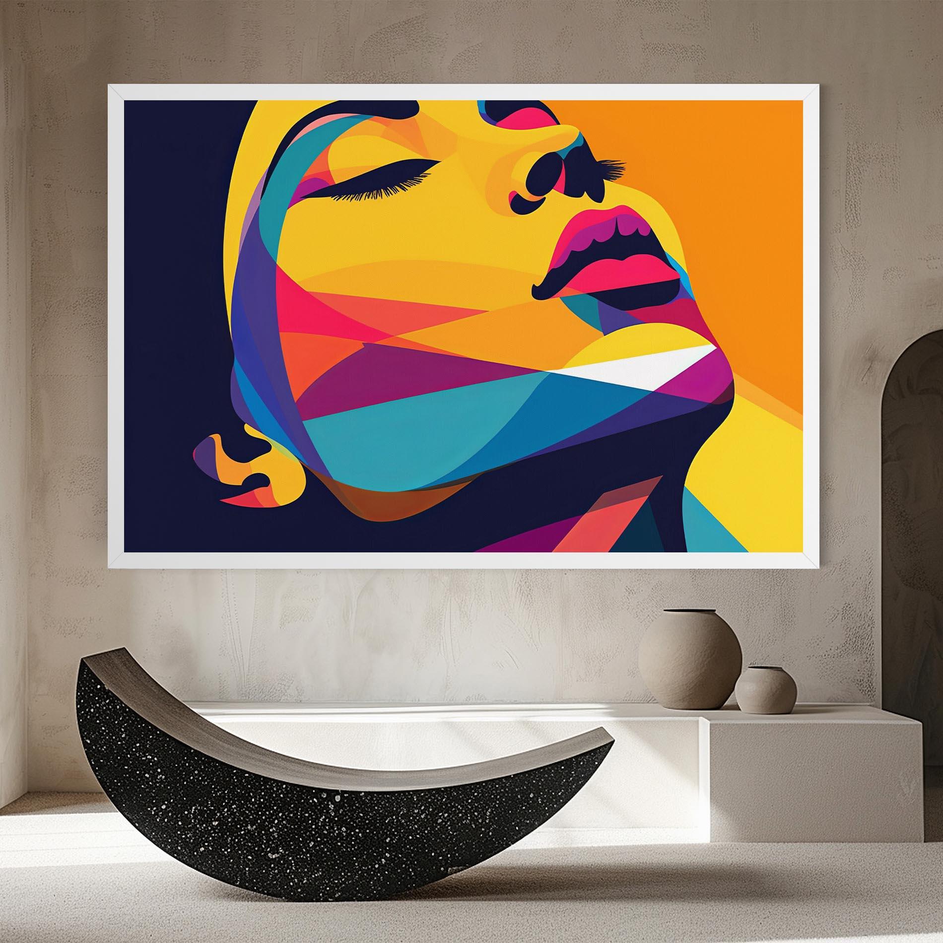 Leinwandbild Yellow Pop Face mockup 8