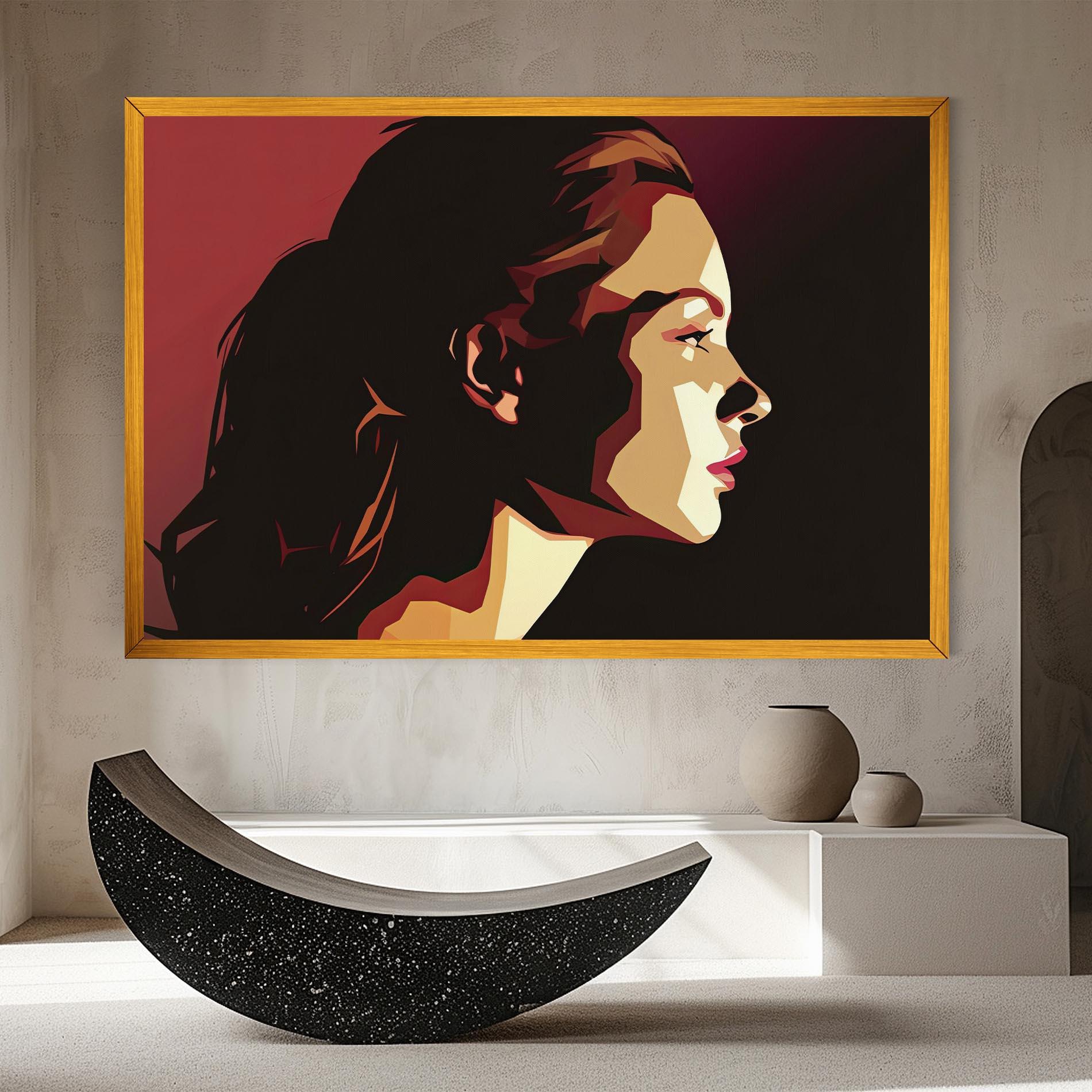 Leinwandbild Cream Red Pop Art mockup 8