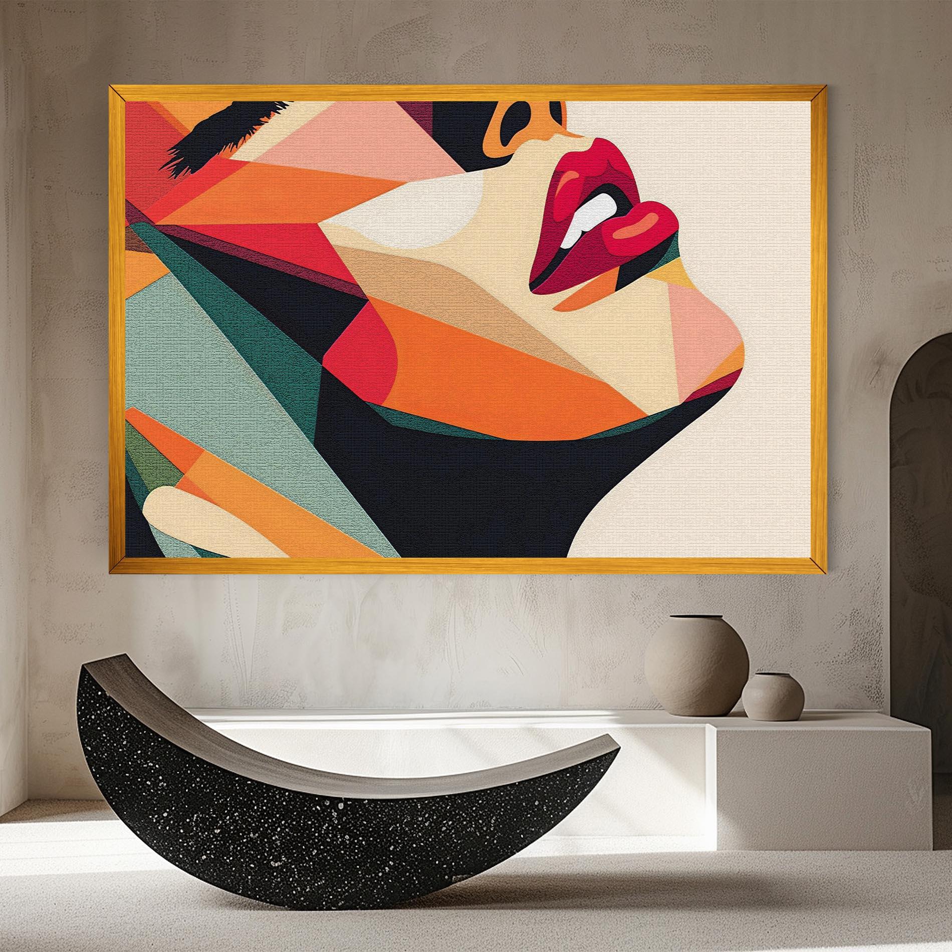 Leinwandbild Pop Art Lips mockup 8