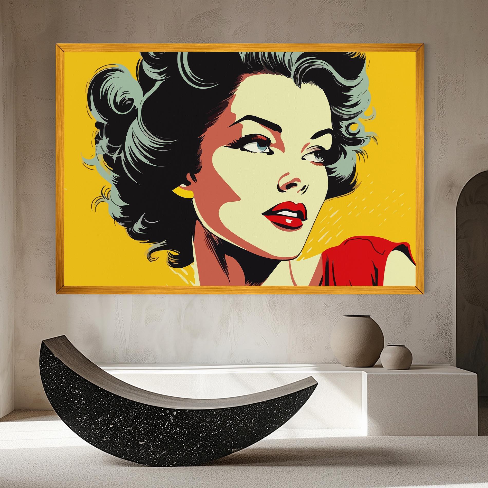 Leinwandbild Pop Art Pretty Lady mockup 8