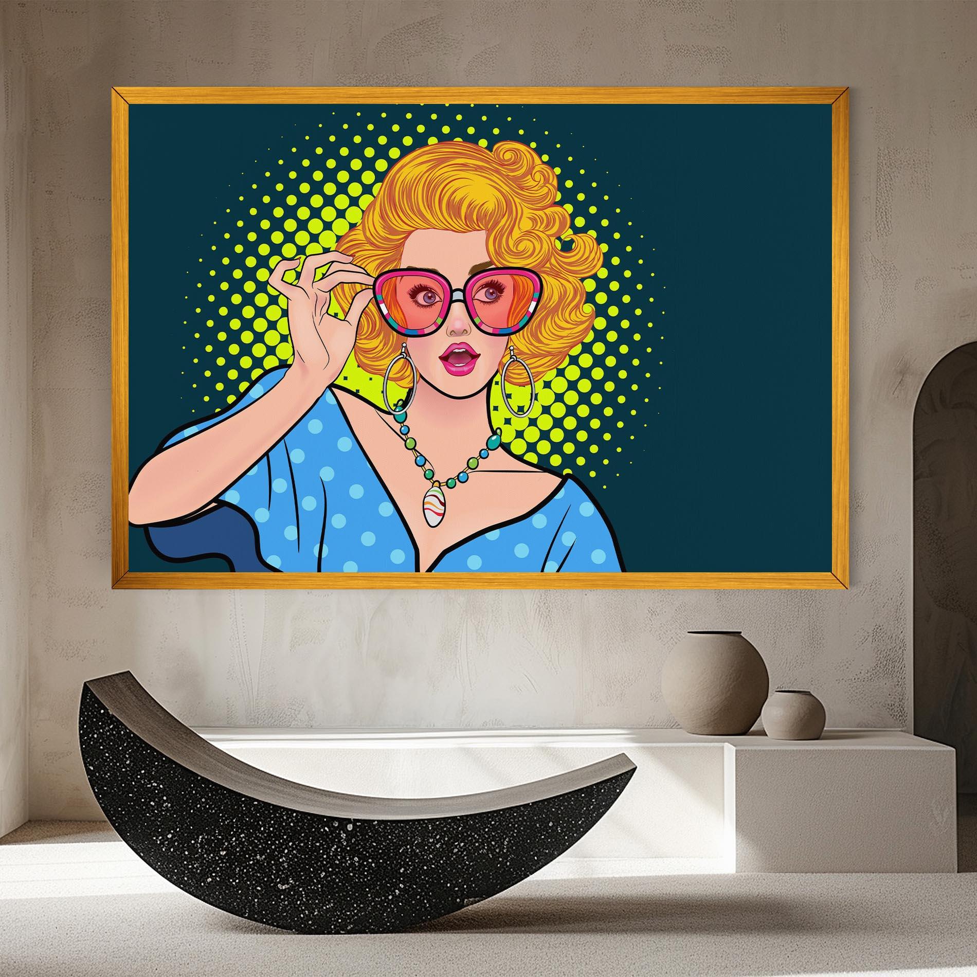 Leinwandbild Pop Glasses Lady mockup 8