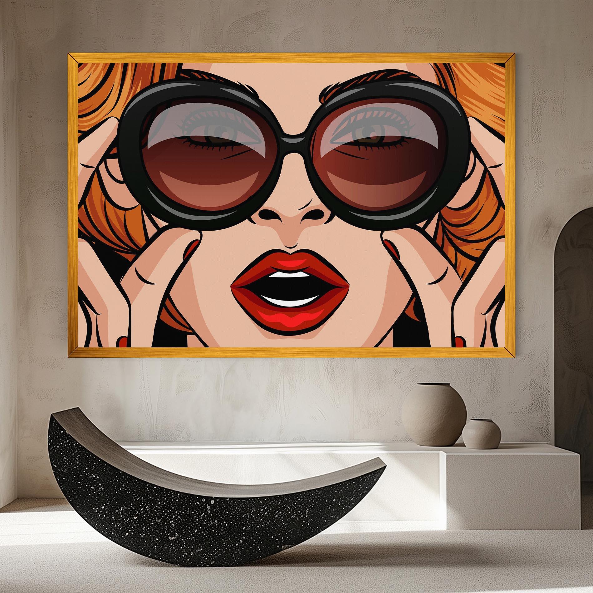 Leinwandbild Pop Glasses Woman mockup 8