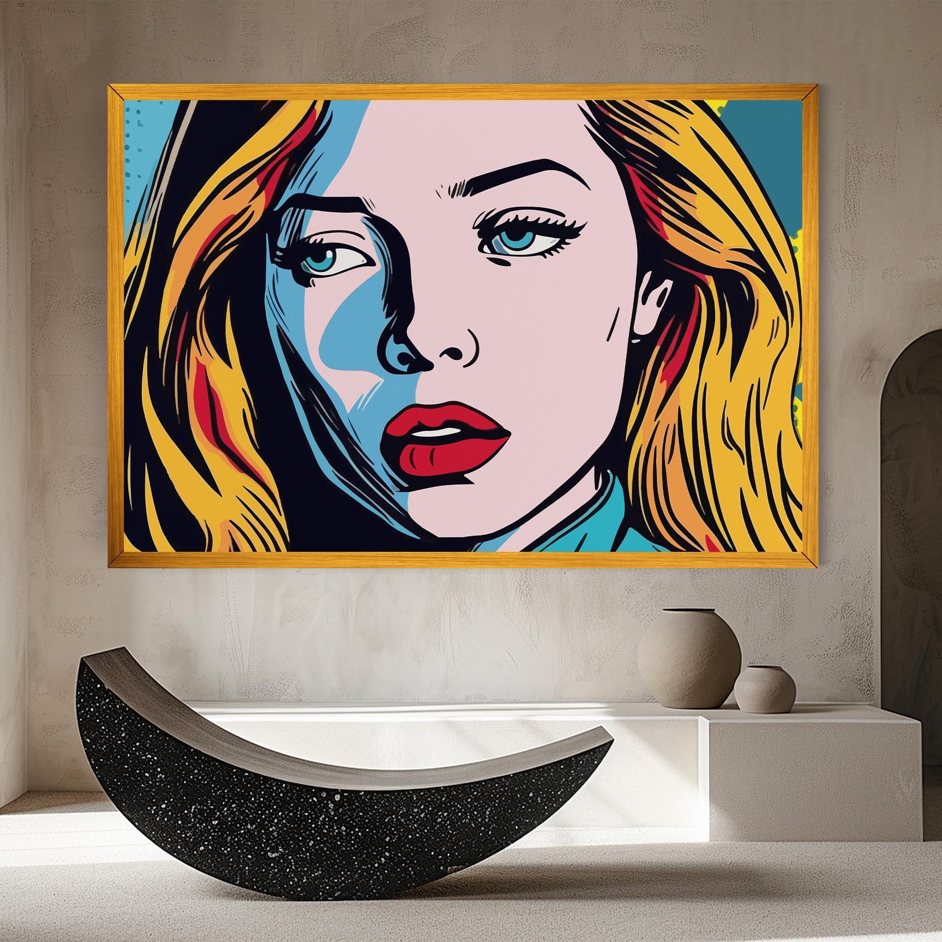 Leinwandbild Pop Woman Art mockup 8