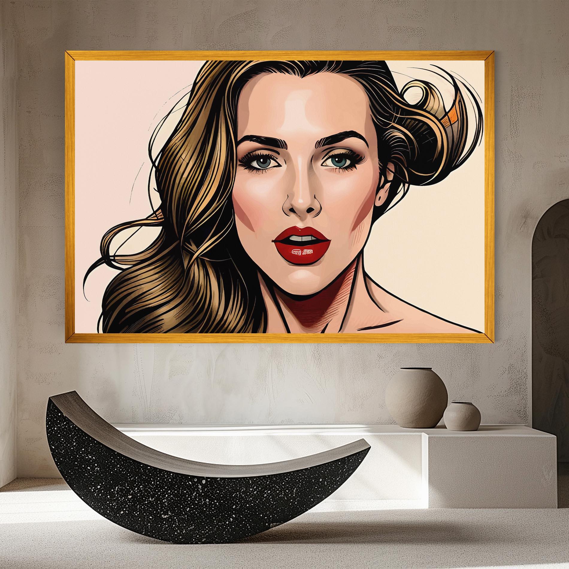 Leinwandbild Red Pop Lips mockup 8