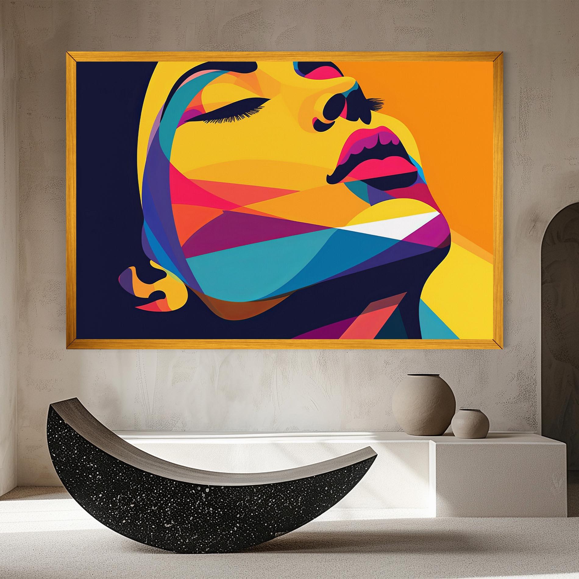 Leinwandbild Yellow Pop Face mockup 8