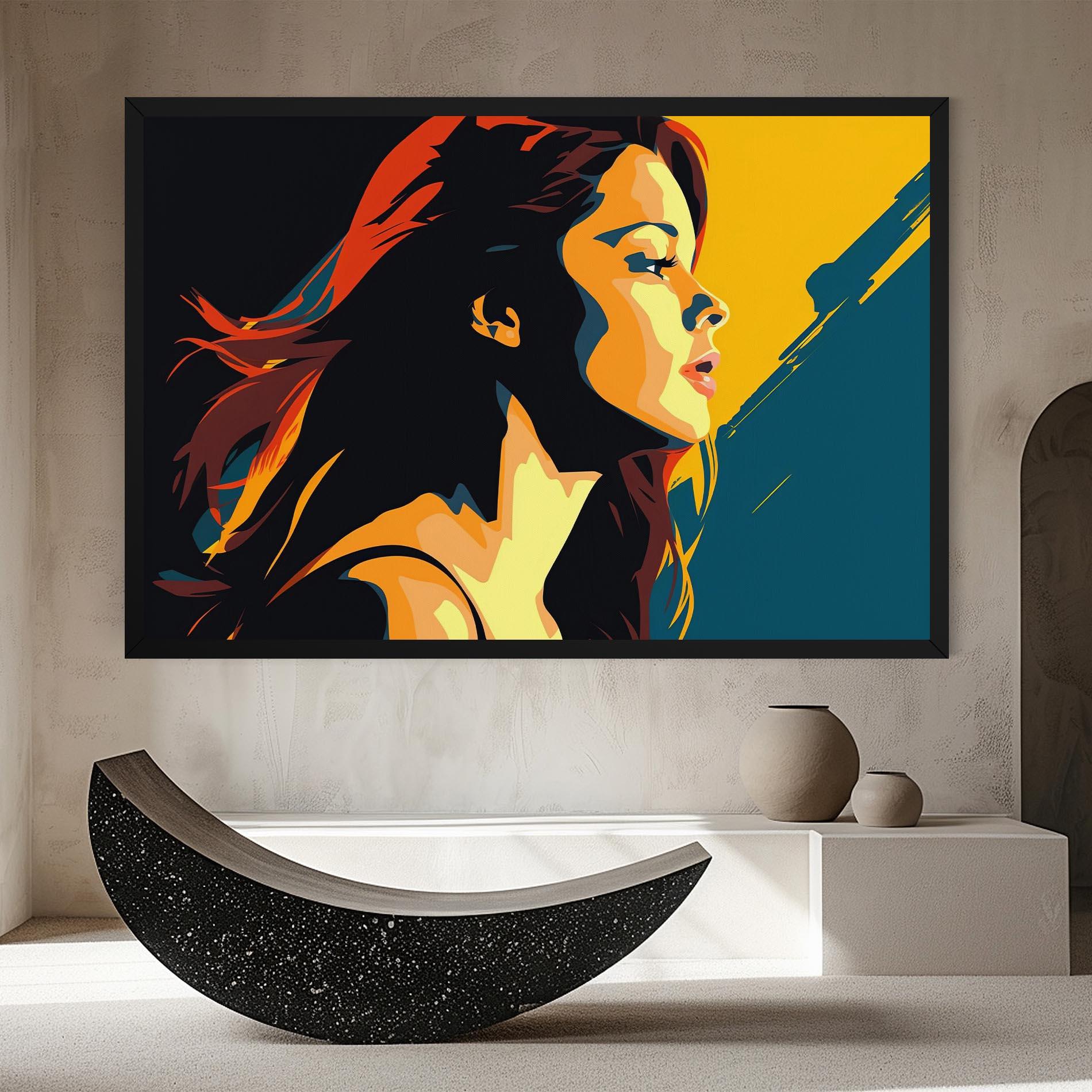 Leinwandbild Blue Yellow Pop Art mockup 8