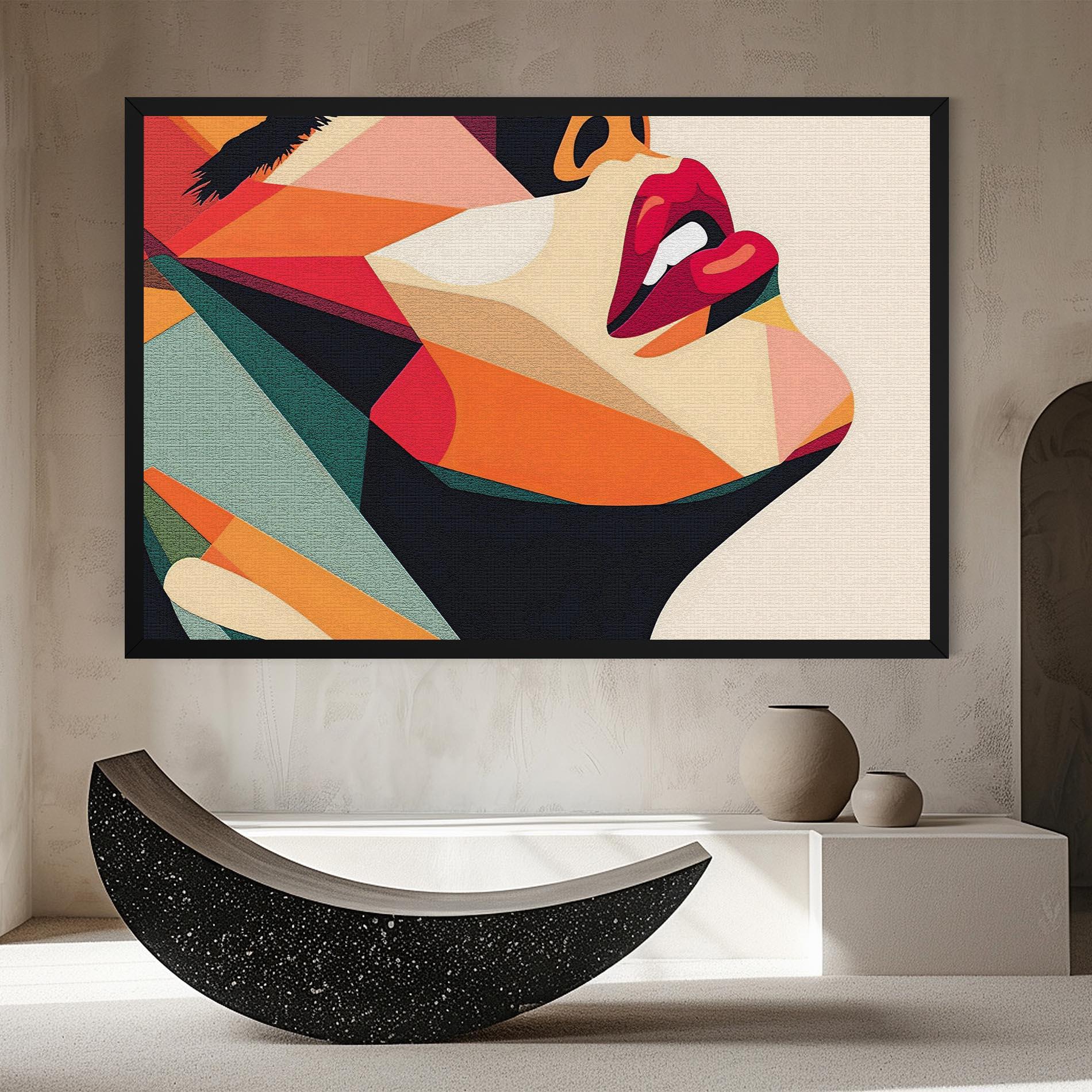 Leinwandbild Pop Art Lips mockup 8