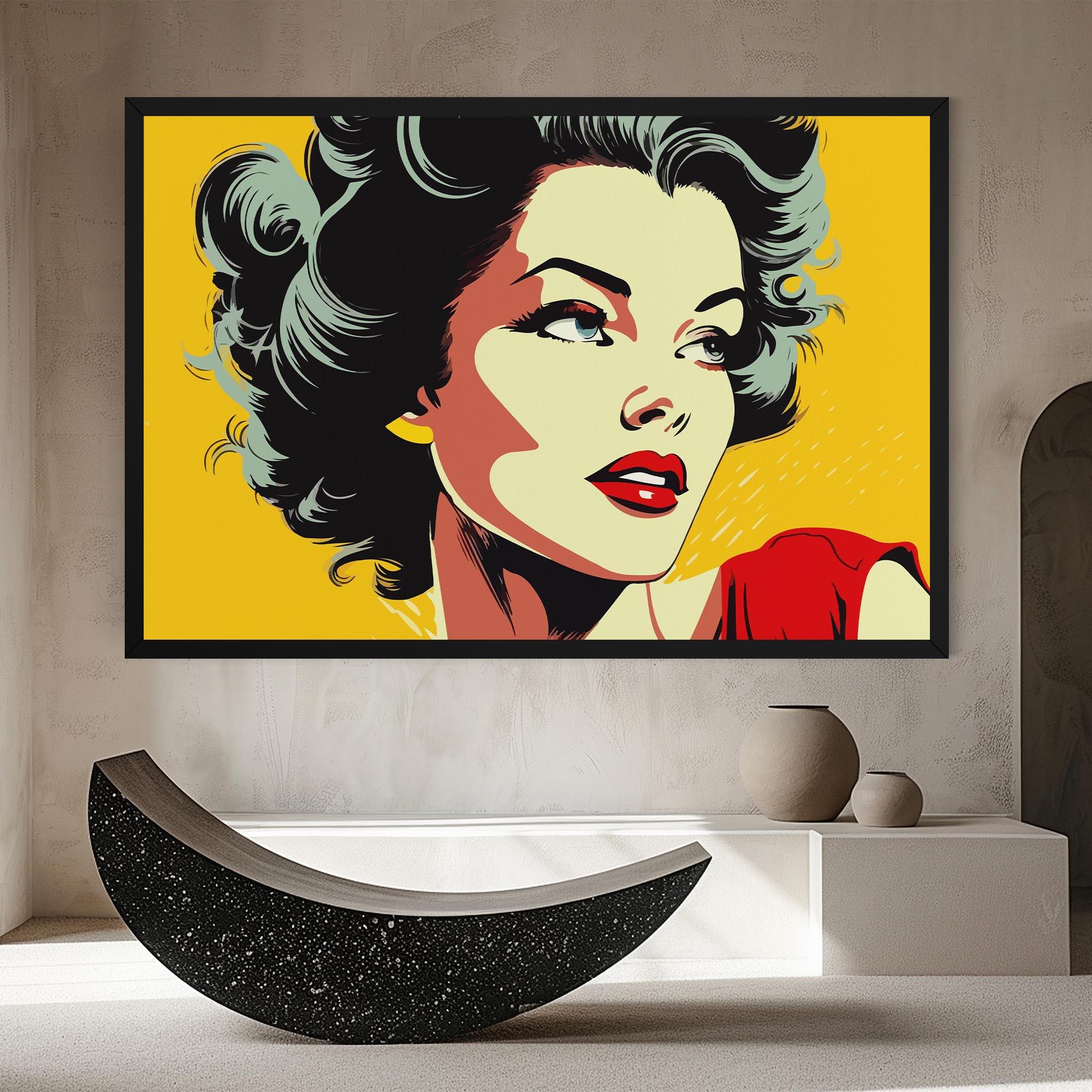 Leinwandbild Pop Art Pretty Lady mockup 8
