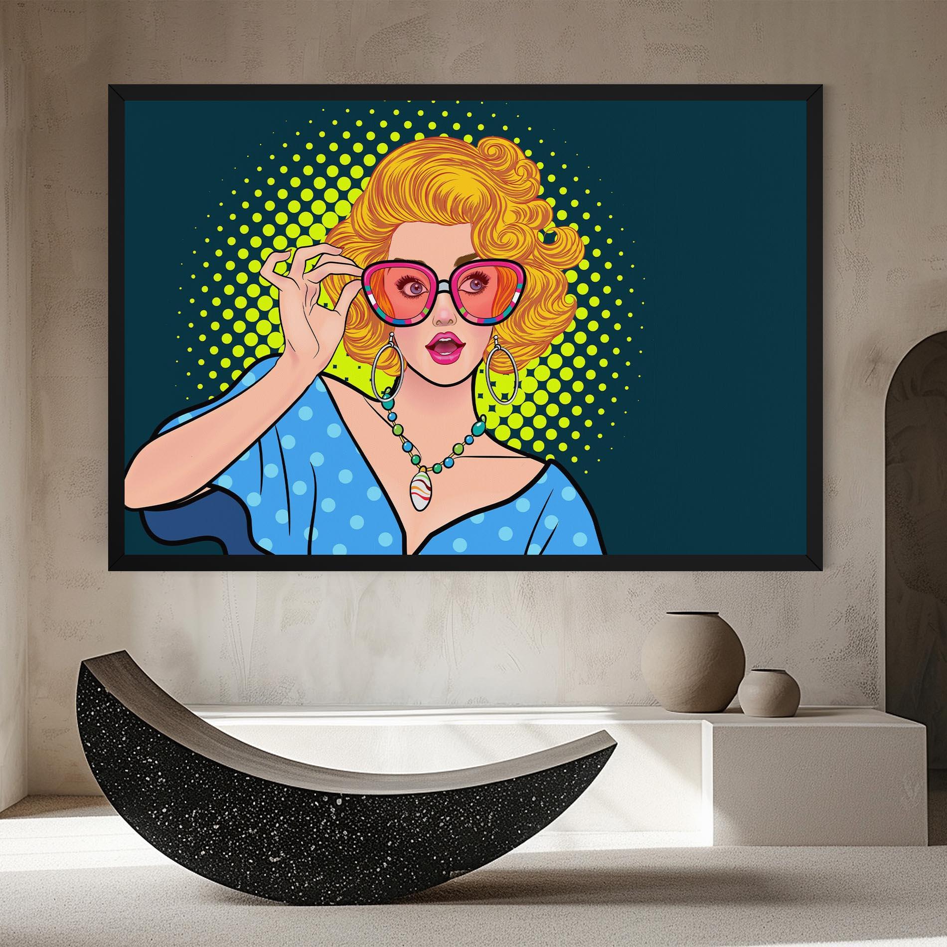 Leinwandbild Pop Glasses Lady mockup 8