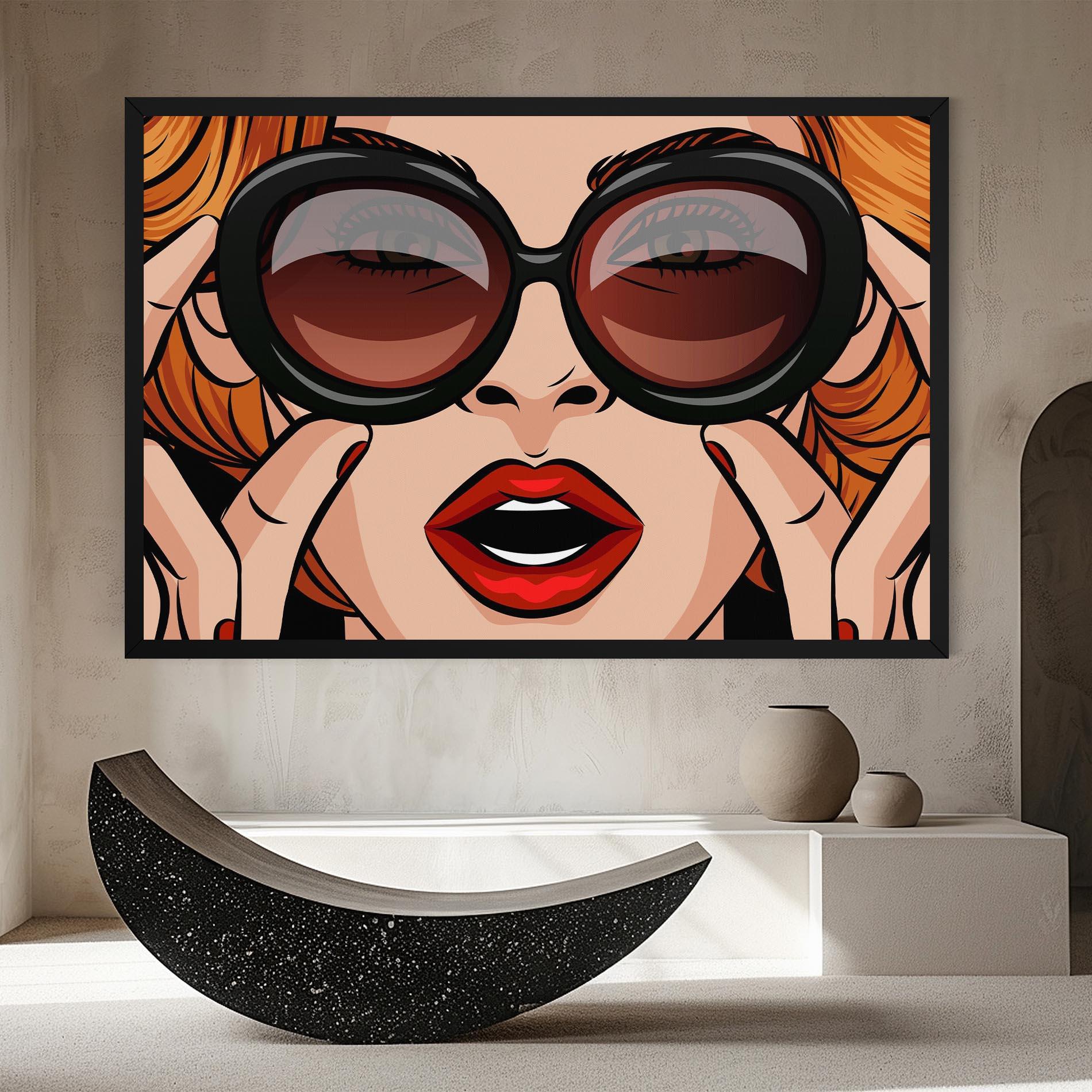 Leinwandbild Pop Glasses Woman mockup 8