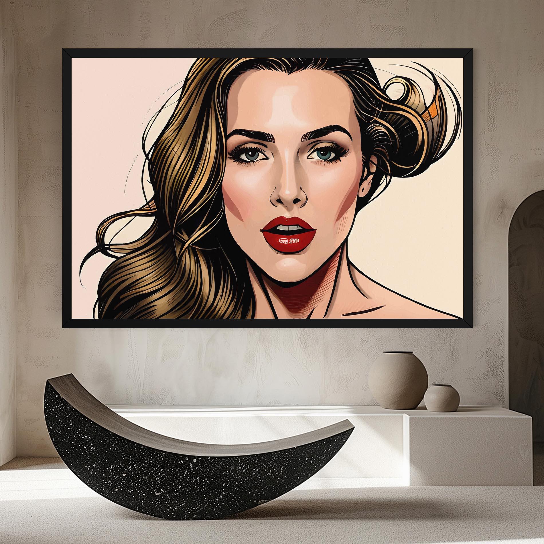 Leinwandbild Red Pop Lips mockup 8