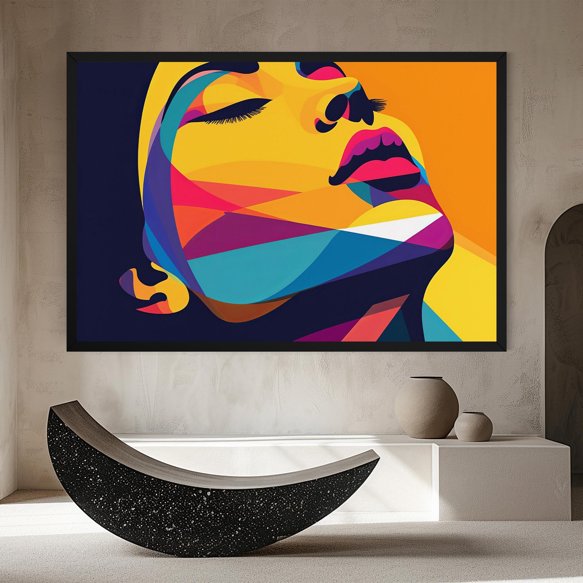 Leinwandbild Yellow Pop Face mockup 8