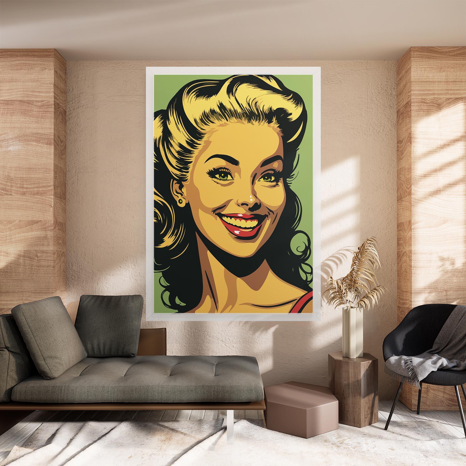 Leinwandbild Green Light Pop Lady mockup 8