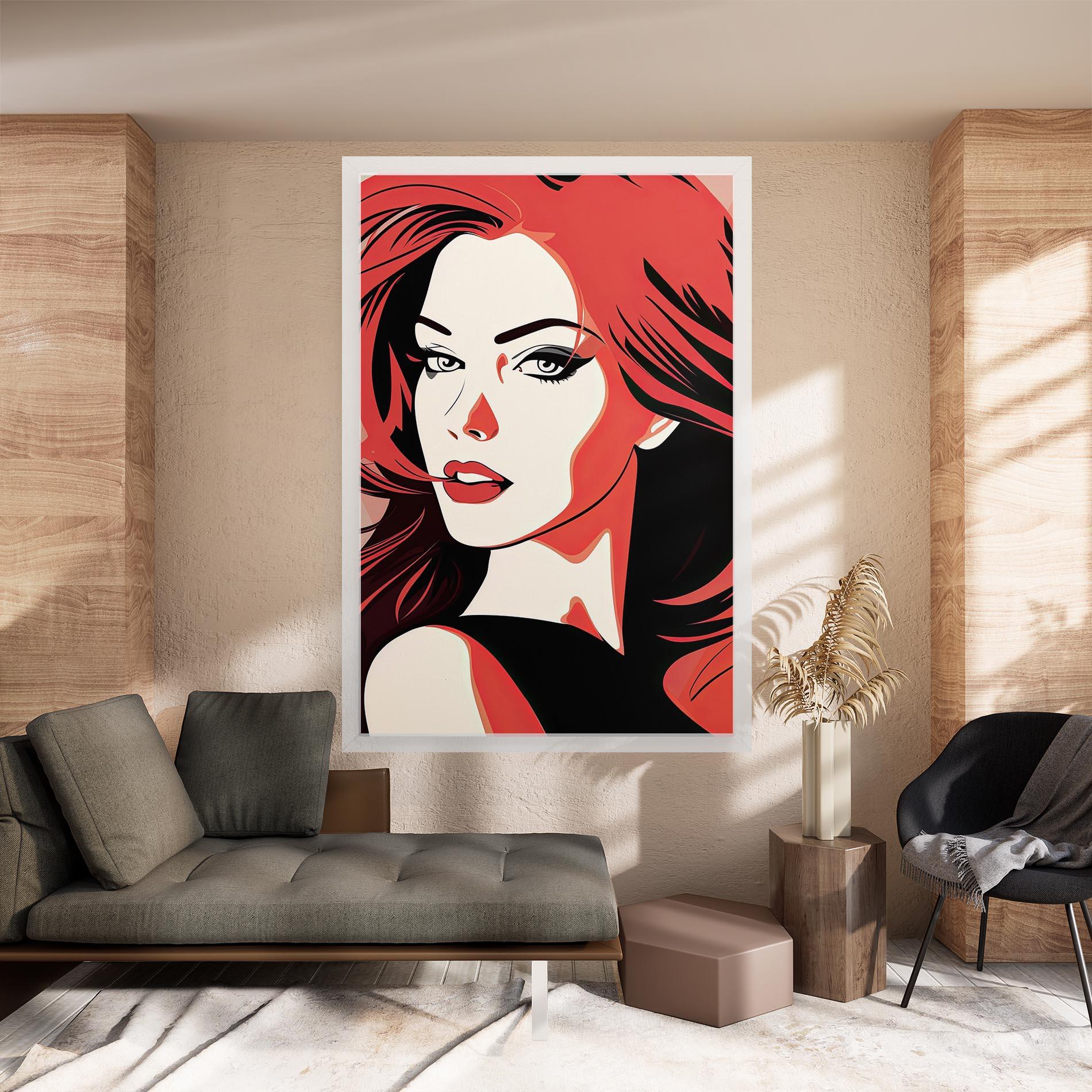 Leinwandbild Red Hair Pop Art mockup 8