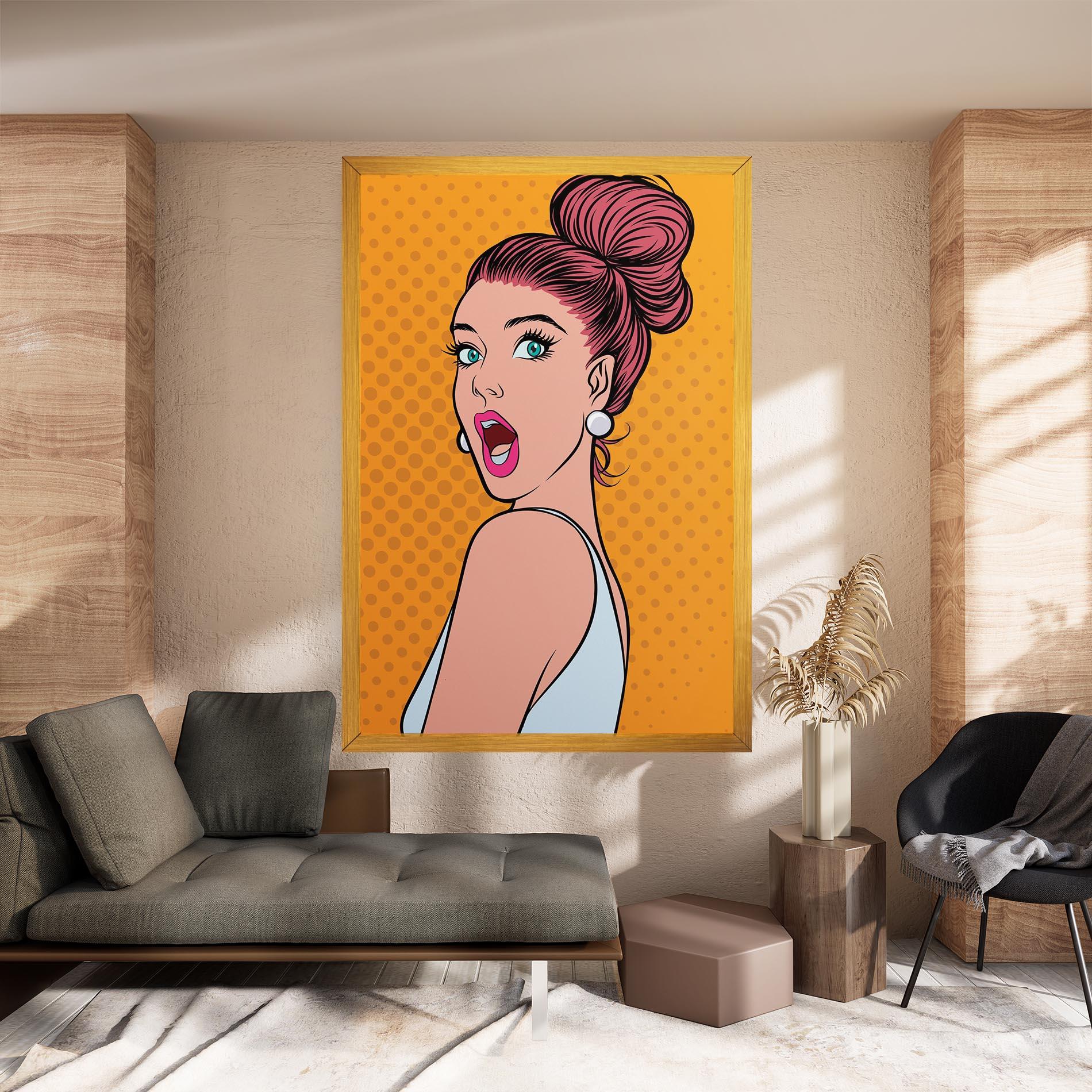 Leinwandbild Pop Comic Lady mockup 8