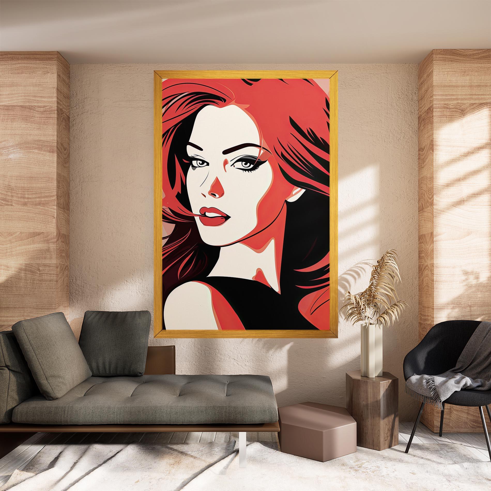 Leinwandbild Red Hair Pop Art mockup 8