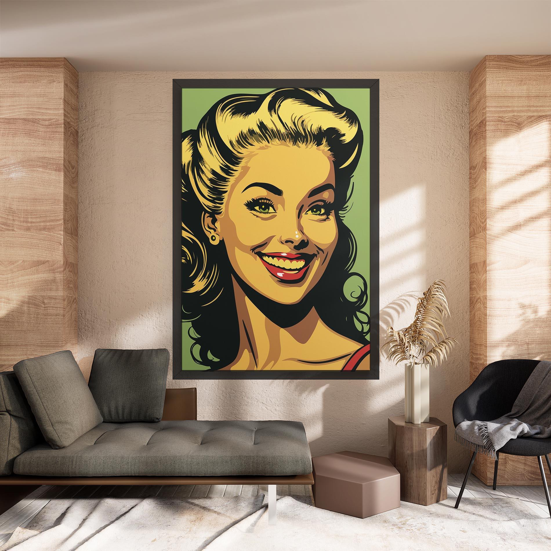 Leinwandbild Green Light Pop Lady mockup 8