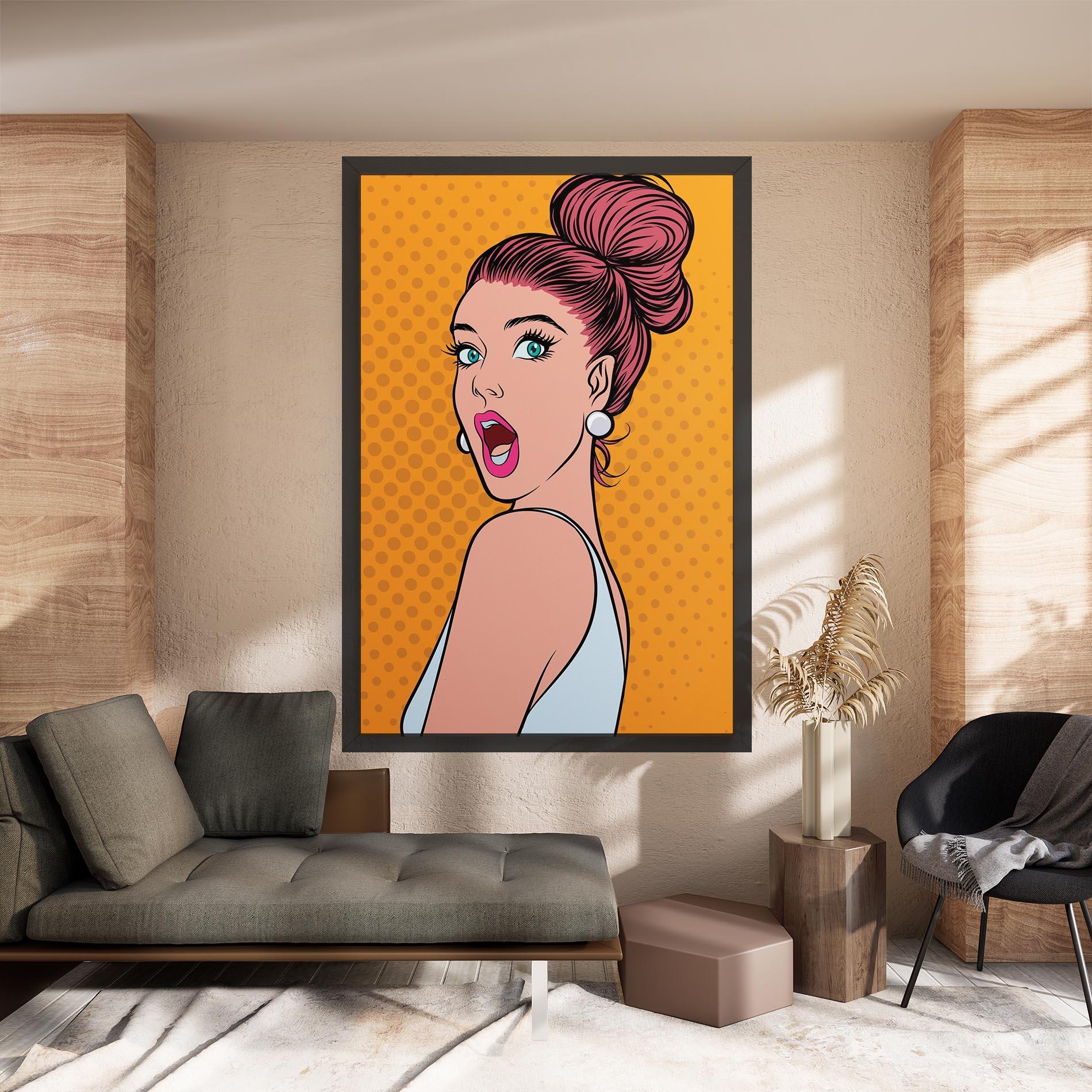 Leinwandbild Pop Comic Lady mockup 8