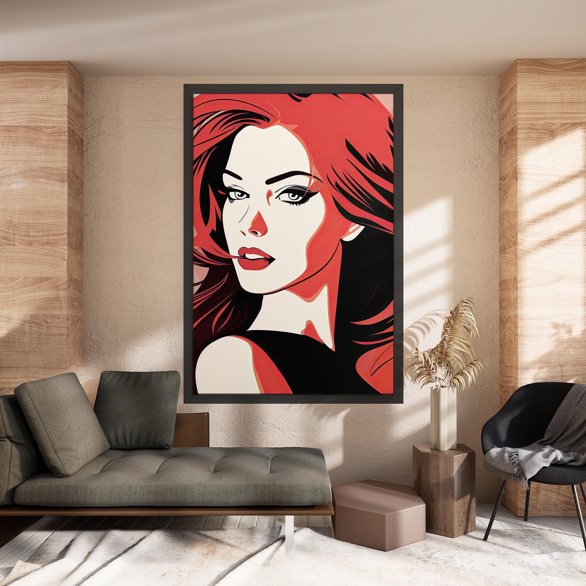 Leinwandbild Red Hair Pop Art mockup 8