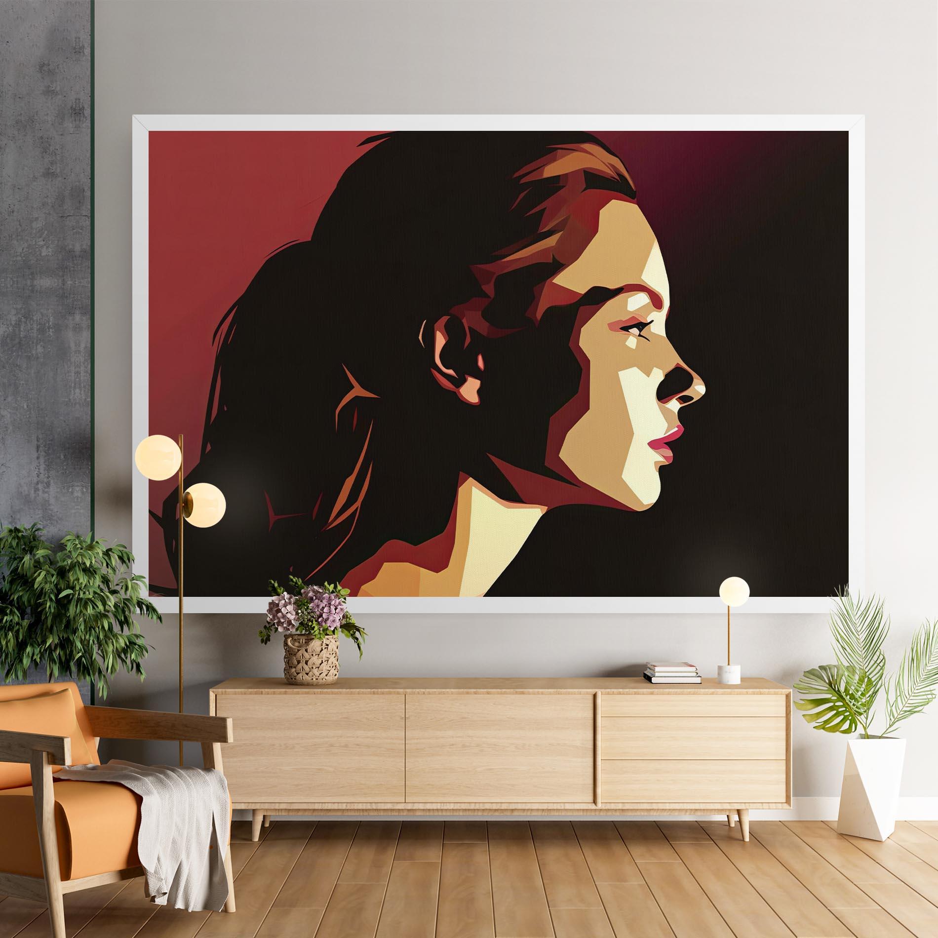 Leinwandbild Cream Red Pop Art mockup 9