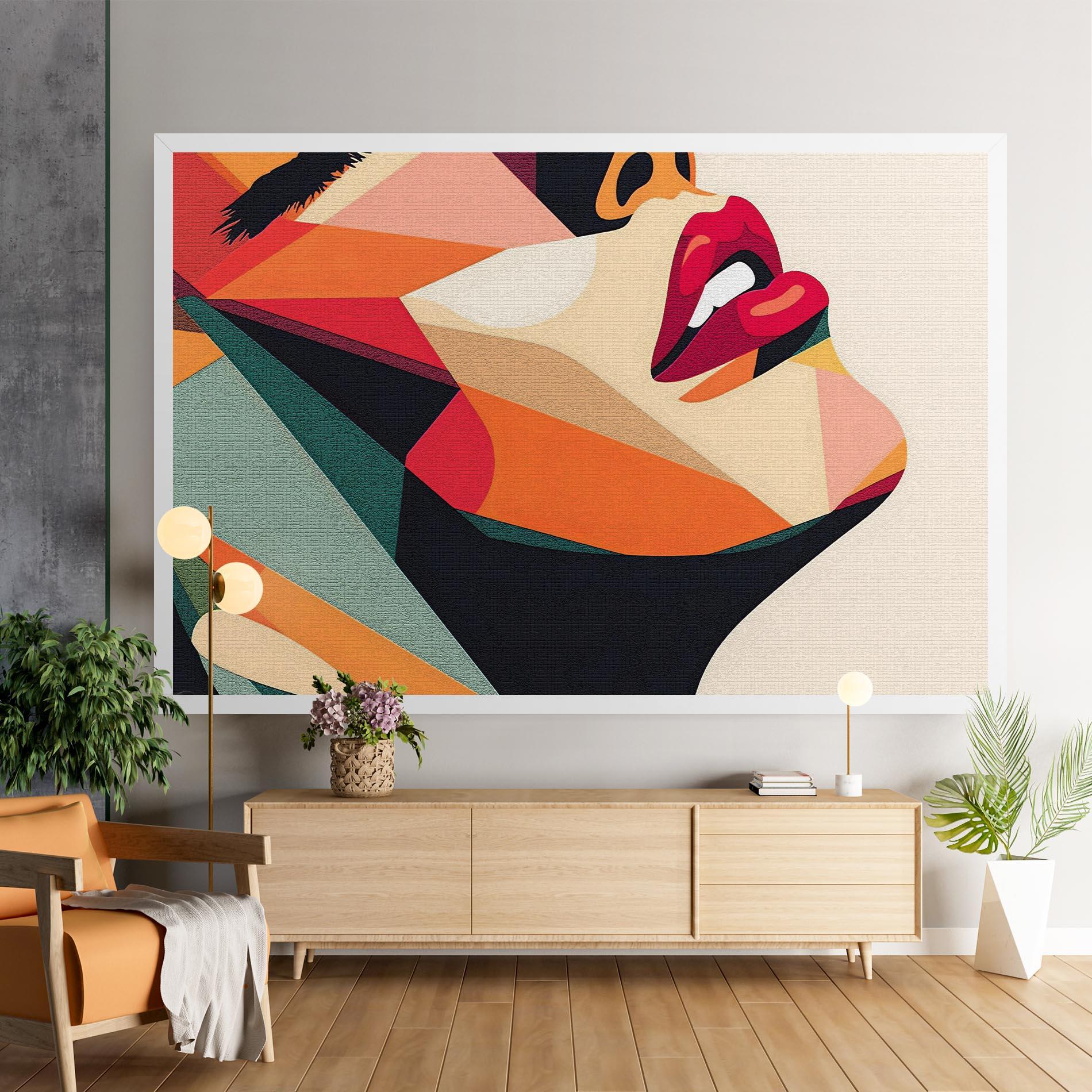 Leinwandbild Pop Art Lips mockup 9