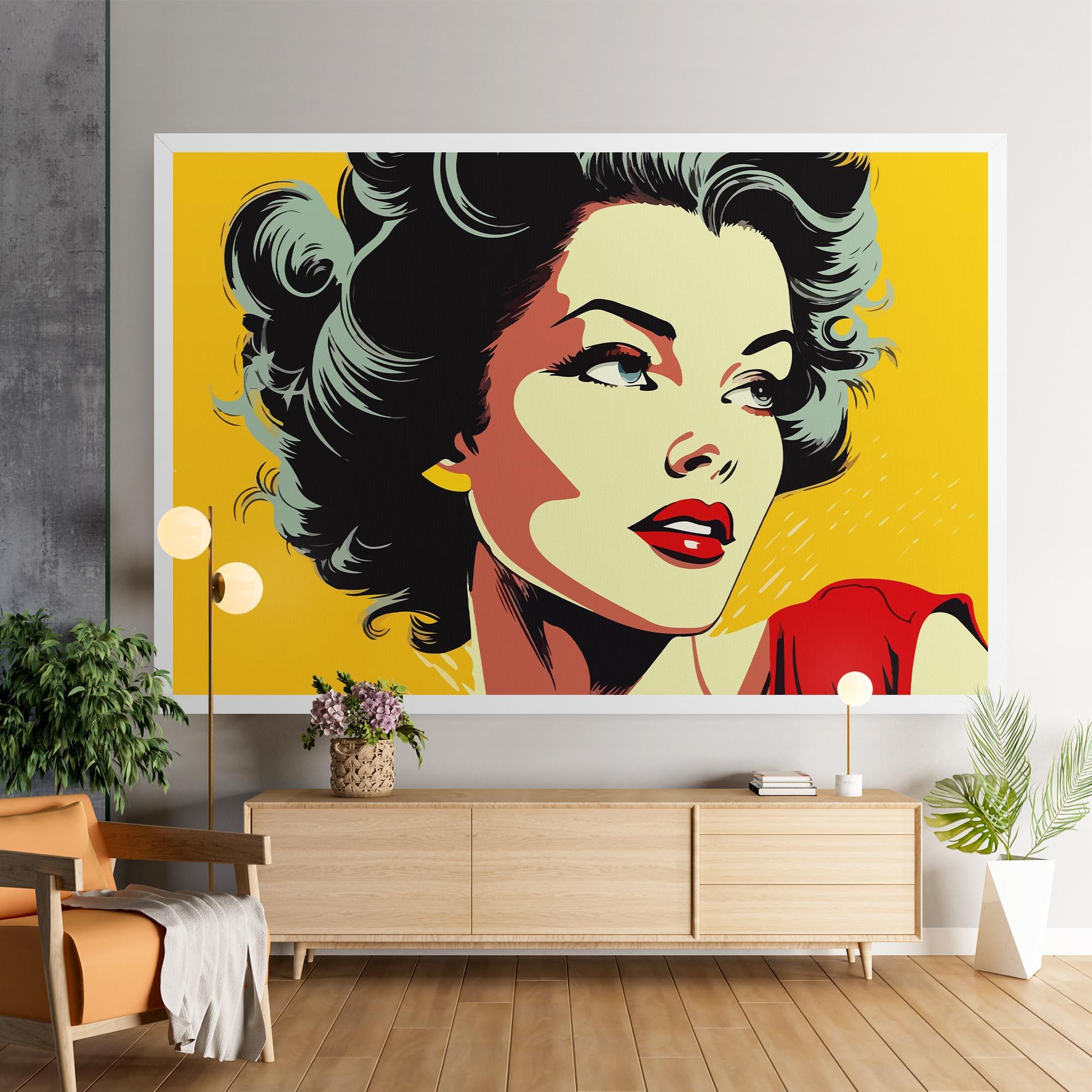 Leinwandbild Pop Art Pretty Lady mockup 9