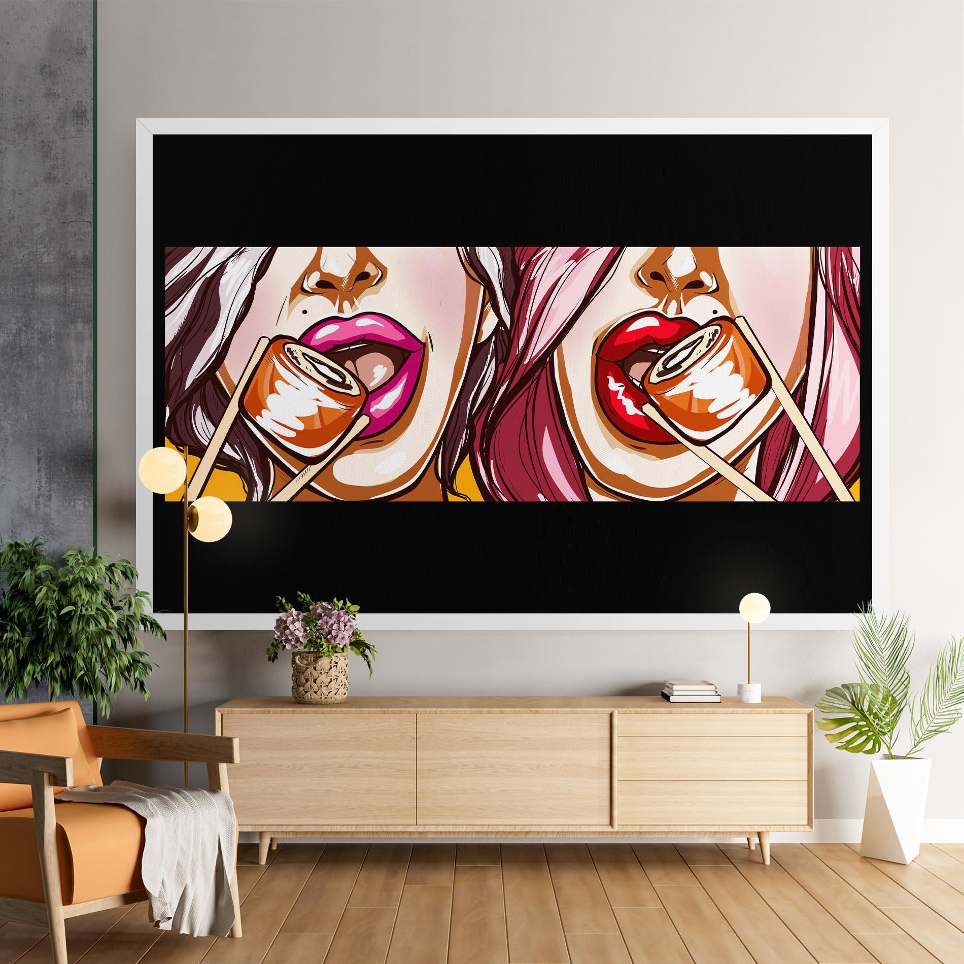 Leinwandbild Pop Art Sushi mockup 9