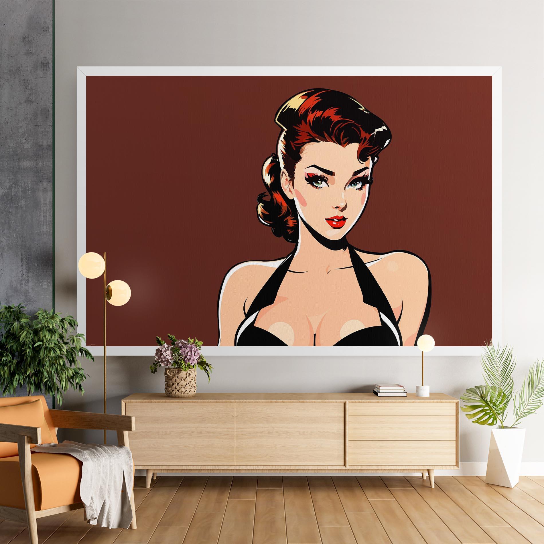 Leinwandbild Pop Beautiful Woman mockup 9