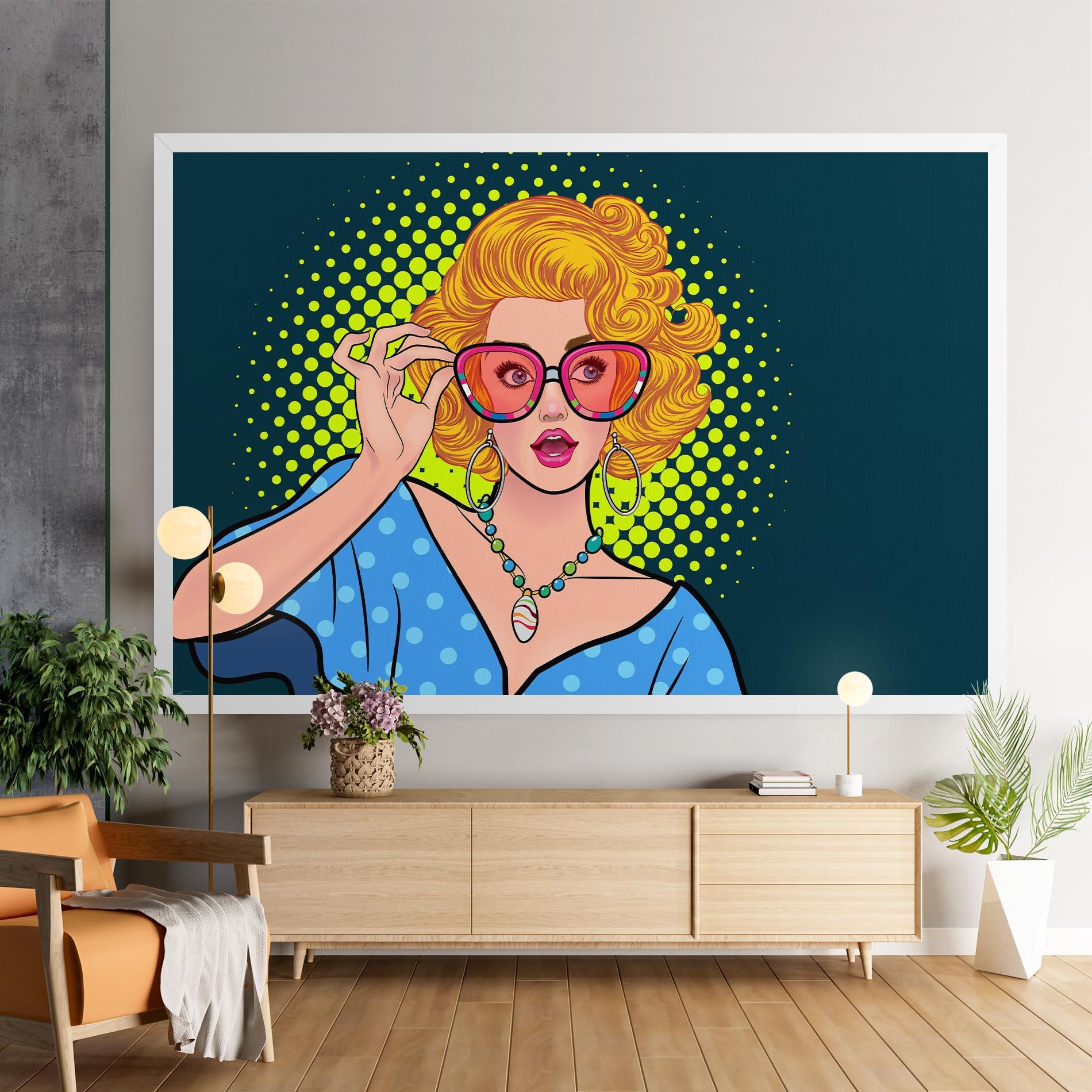 Leinwandbild Pop Glasses Lady mockup 9