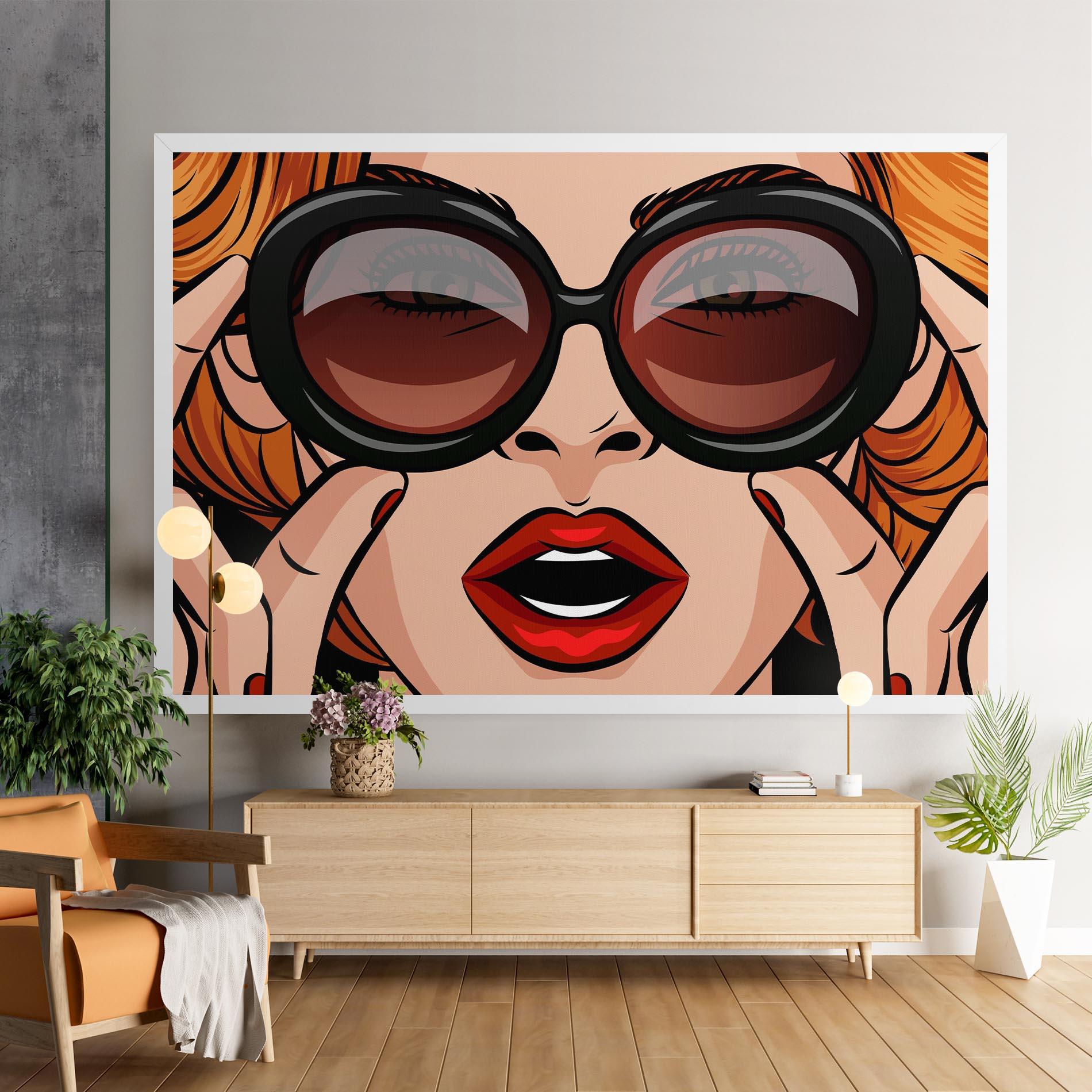 Leinwandbild Pop Glasses Woman mockup 9