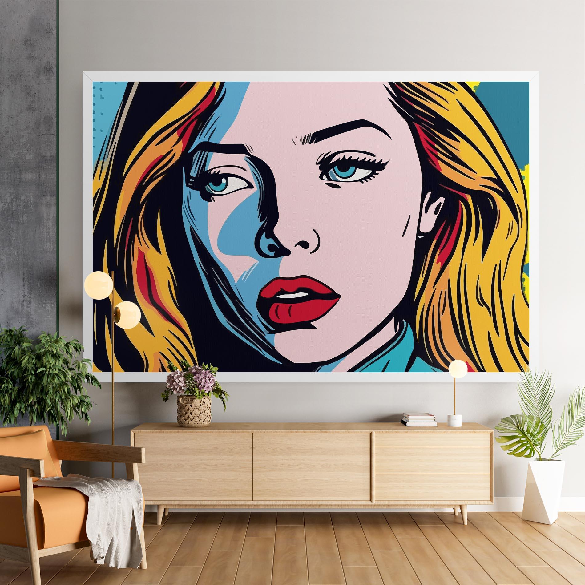 Leinwandbild Pop Woman Art mockup 9