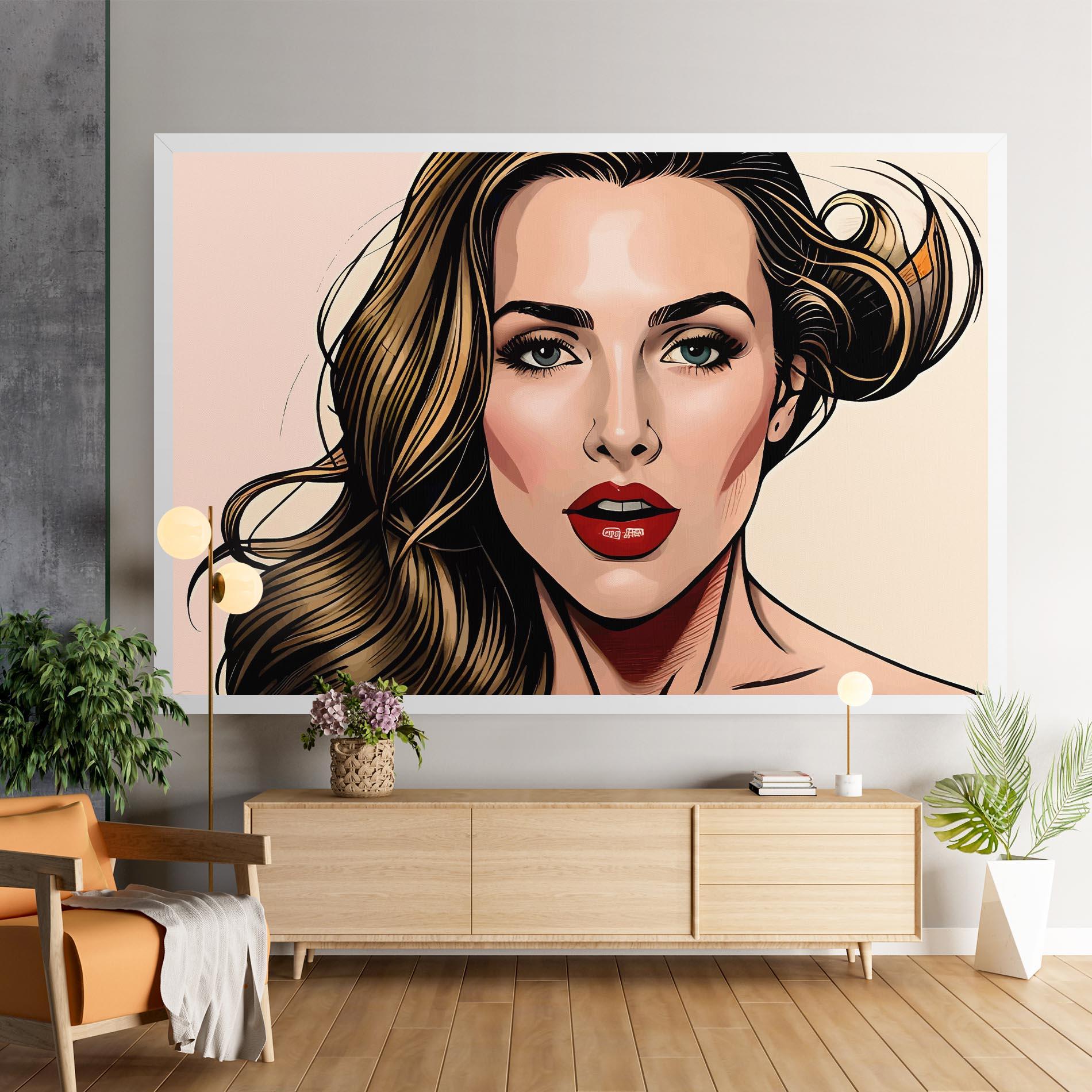 Leinwandbild Red Pop Lips mockup 9