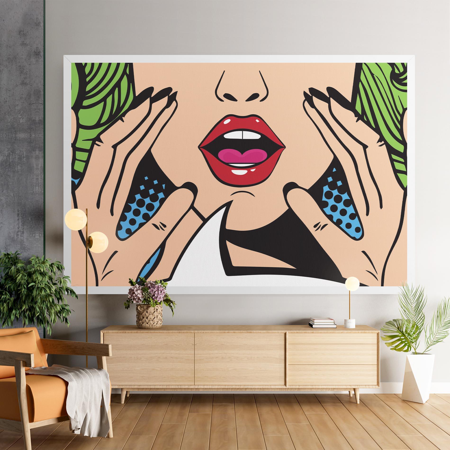 Leinwandbild Speaking Pop Art mockup 9