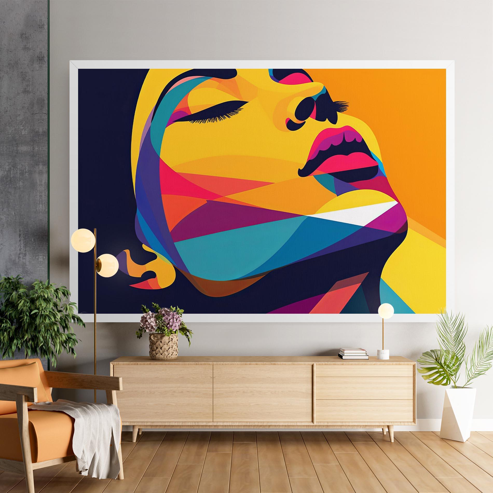 Leinwandbild Yellow Pop Face mockup 9