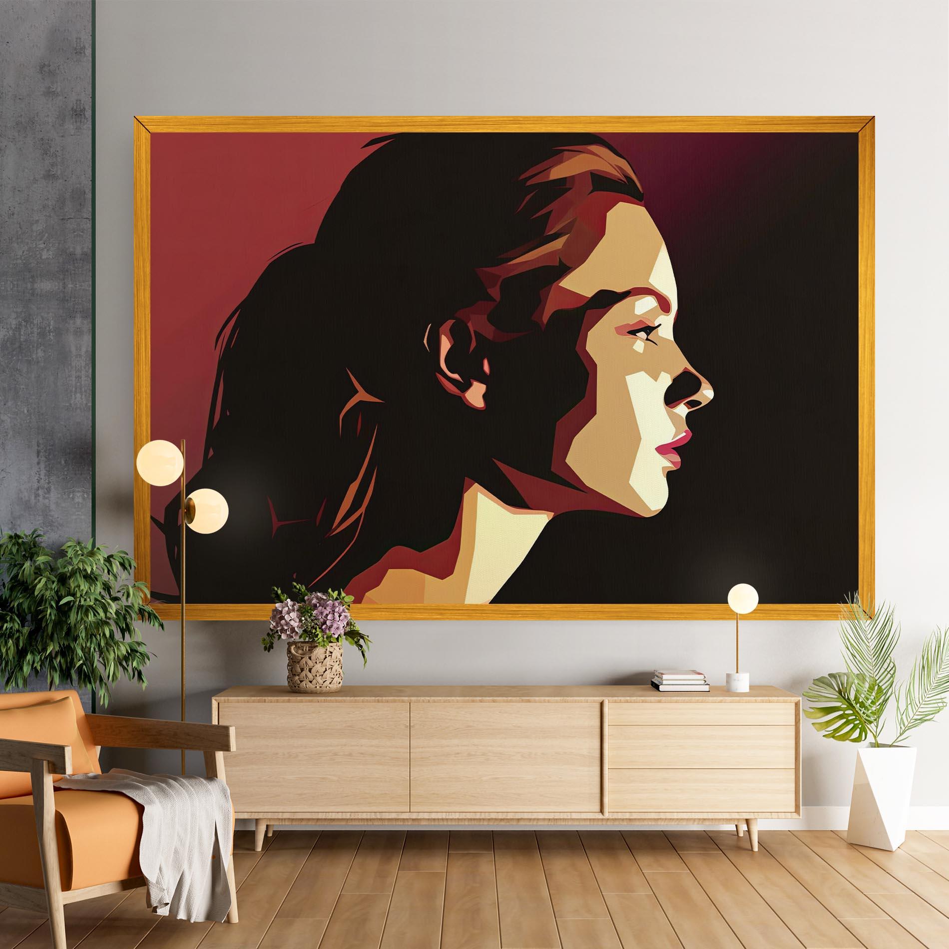 Leinwandbild Cream Red Pop Art mockup 9