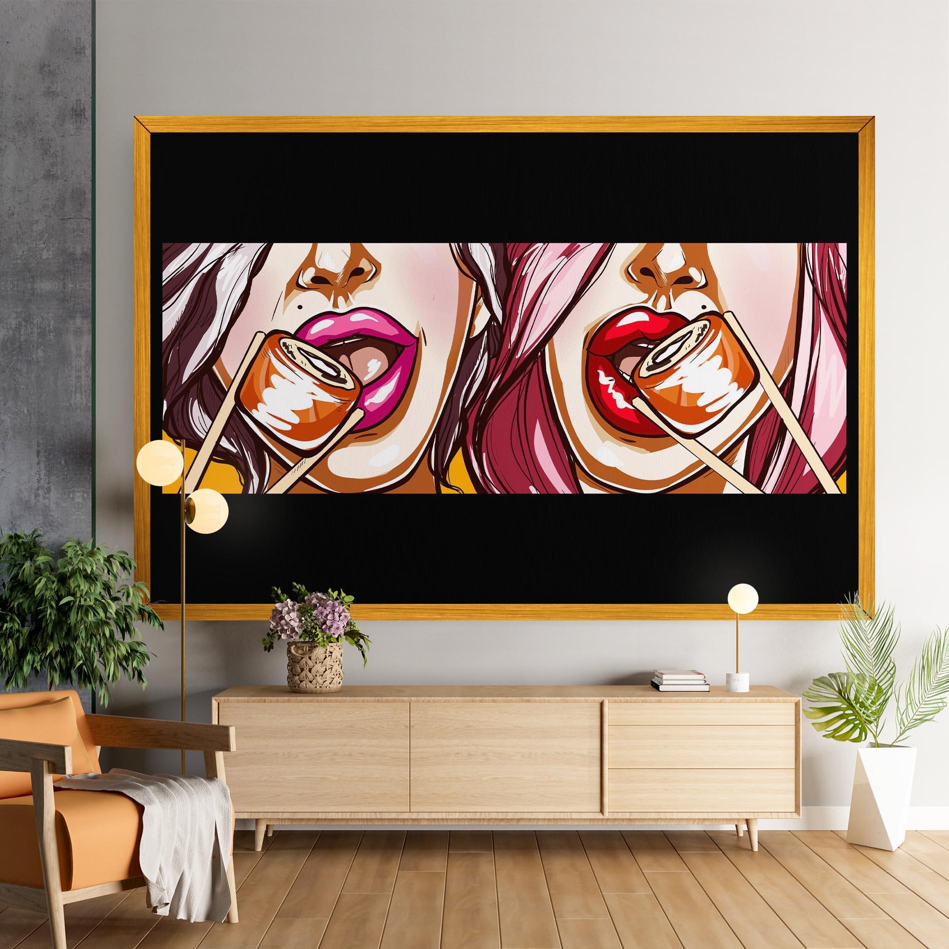 Leinwandbild Pop Art Sushi mockup 9
